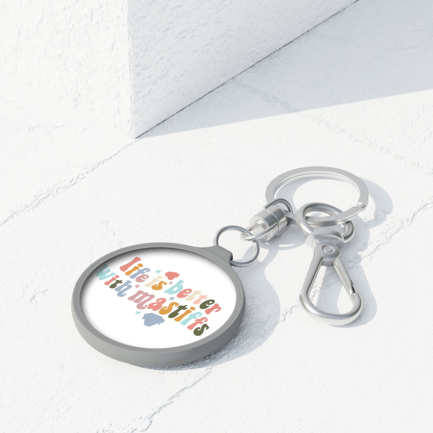 Life is better with Mastiffs Keyring Tag