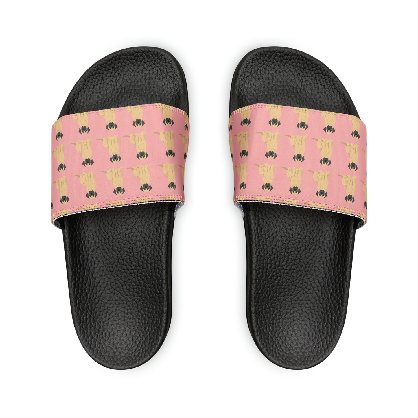English Mastiff Pink Women's PU Slide Sandals