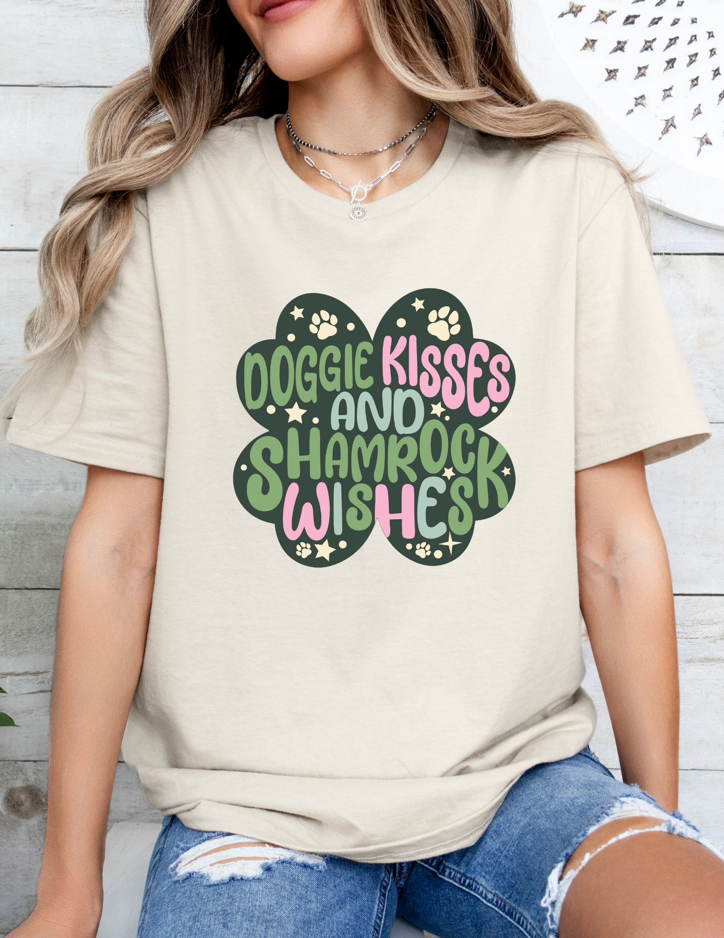 Doggie Kisses Shamrock T Shirt/ Sweatshirt