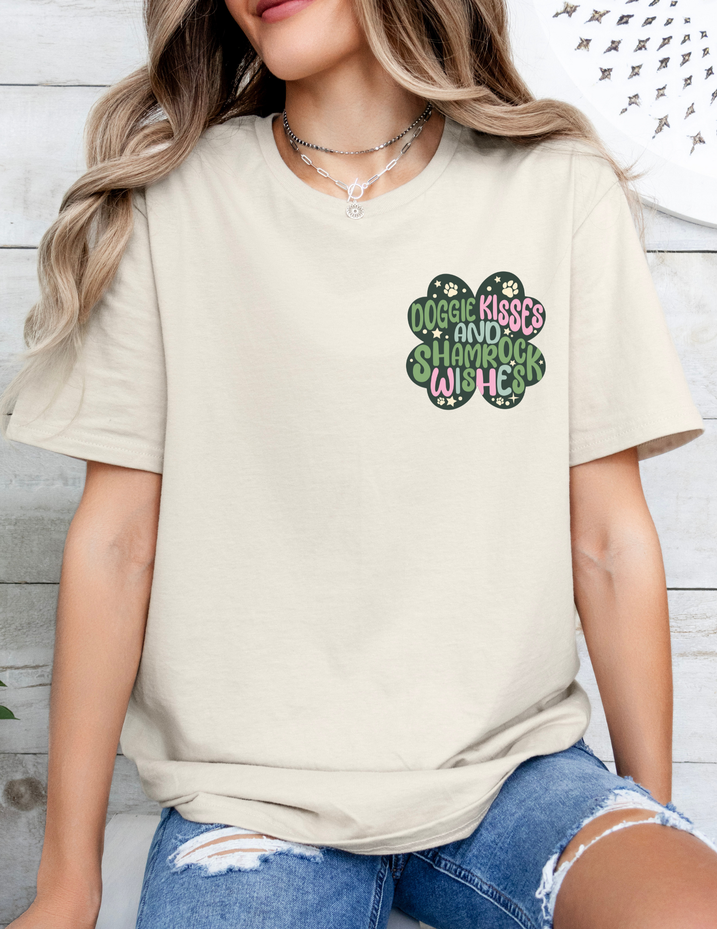 Doggie Kisses Shamrock T Shirt/ Sweatshirt