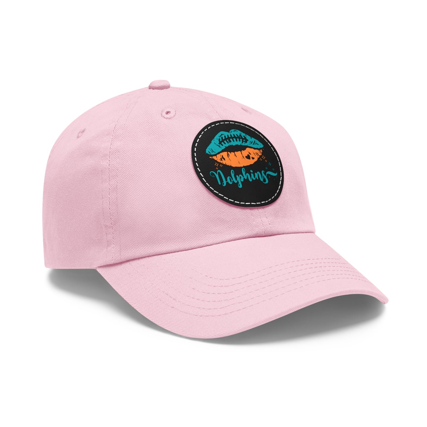 Miami Dolphin Hat with Leather Patch (Round)