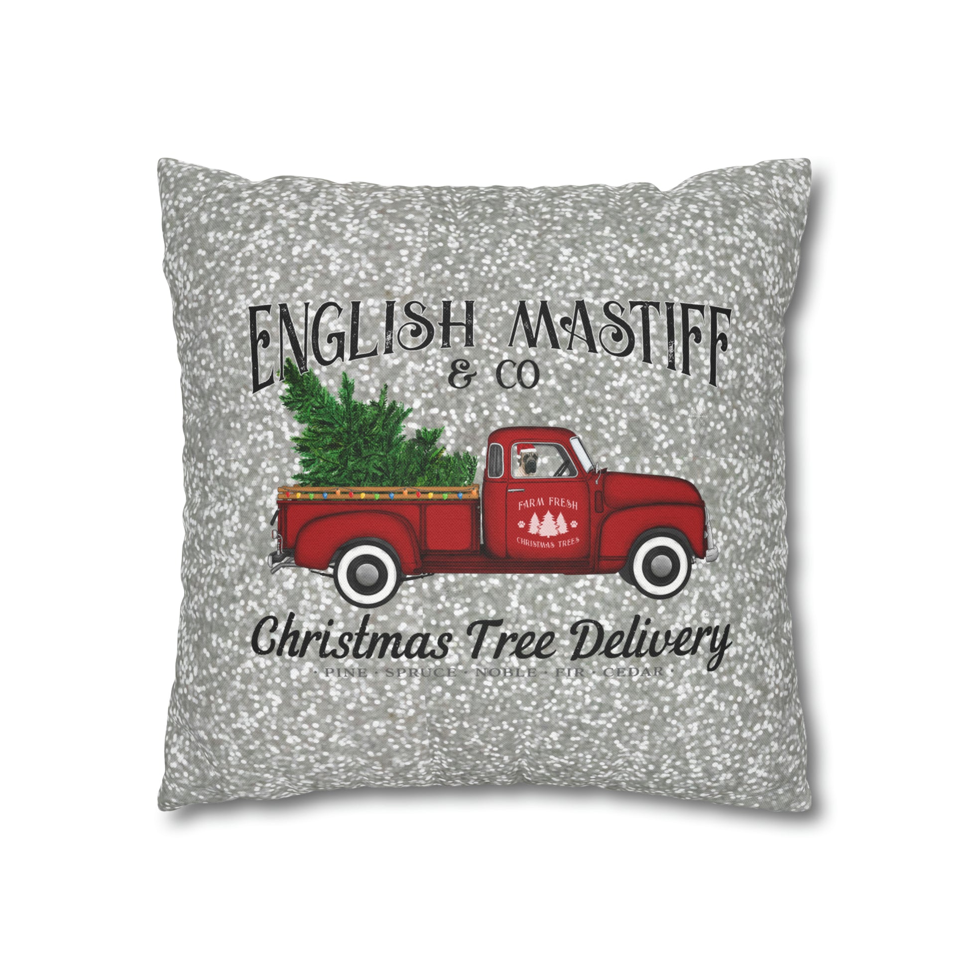 English Mastiff Tree Delivery Spun Polyester Square Pillow Case