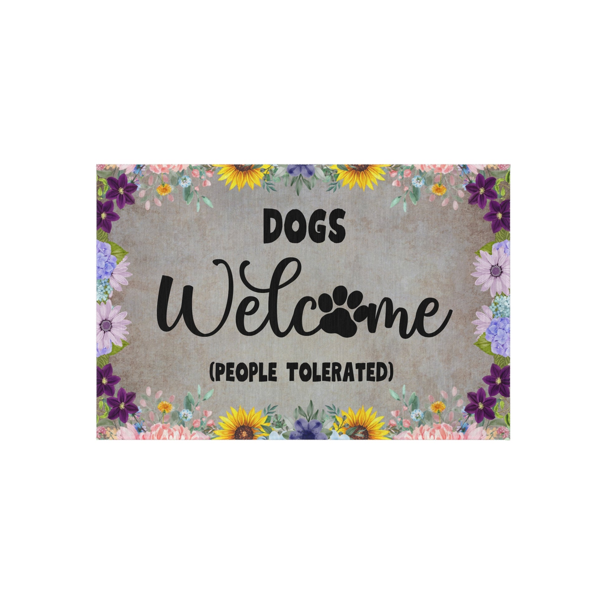 Dogs Welcome Outdoor Rug 24" × 36"