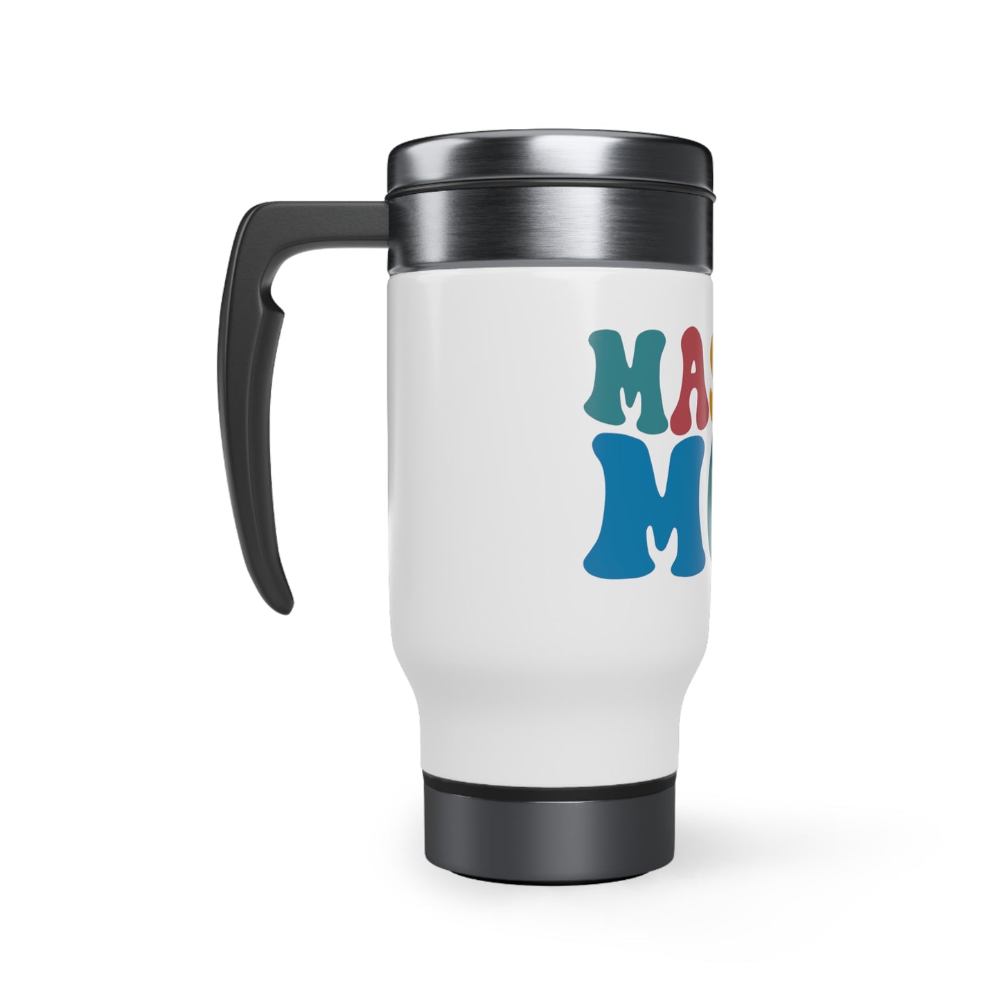 Mastiff Mom Stainless Steel Travel Mug with Handle, 14oz