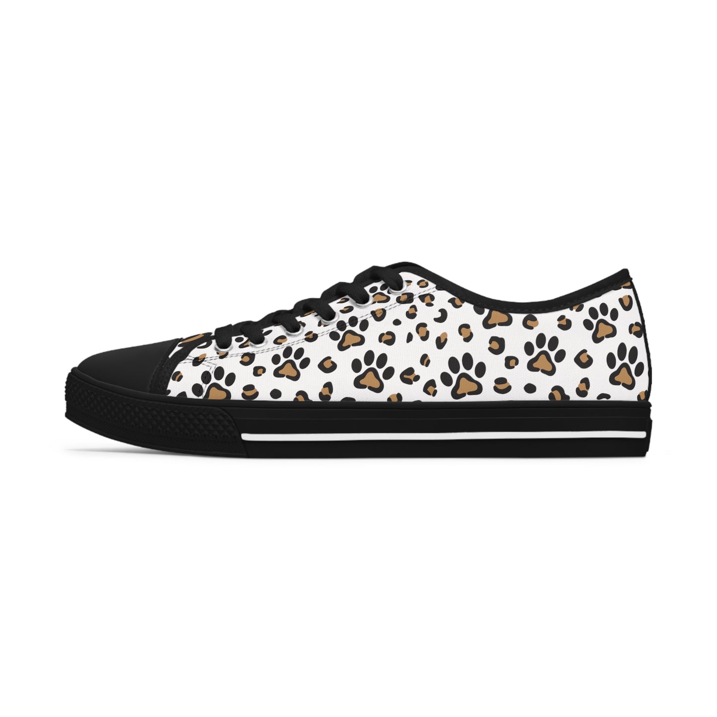 Leopard Paw Print Women's Low Top Sneakers