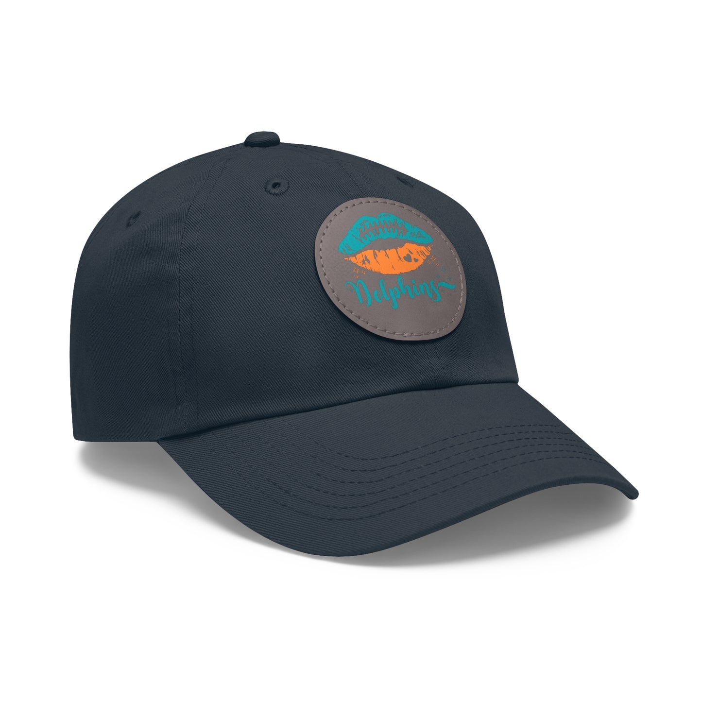 Miami Dolphin Hat with Leather Patch (Round)