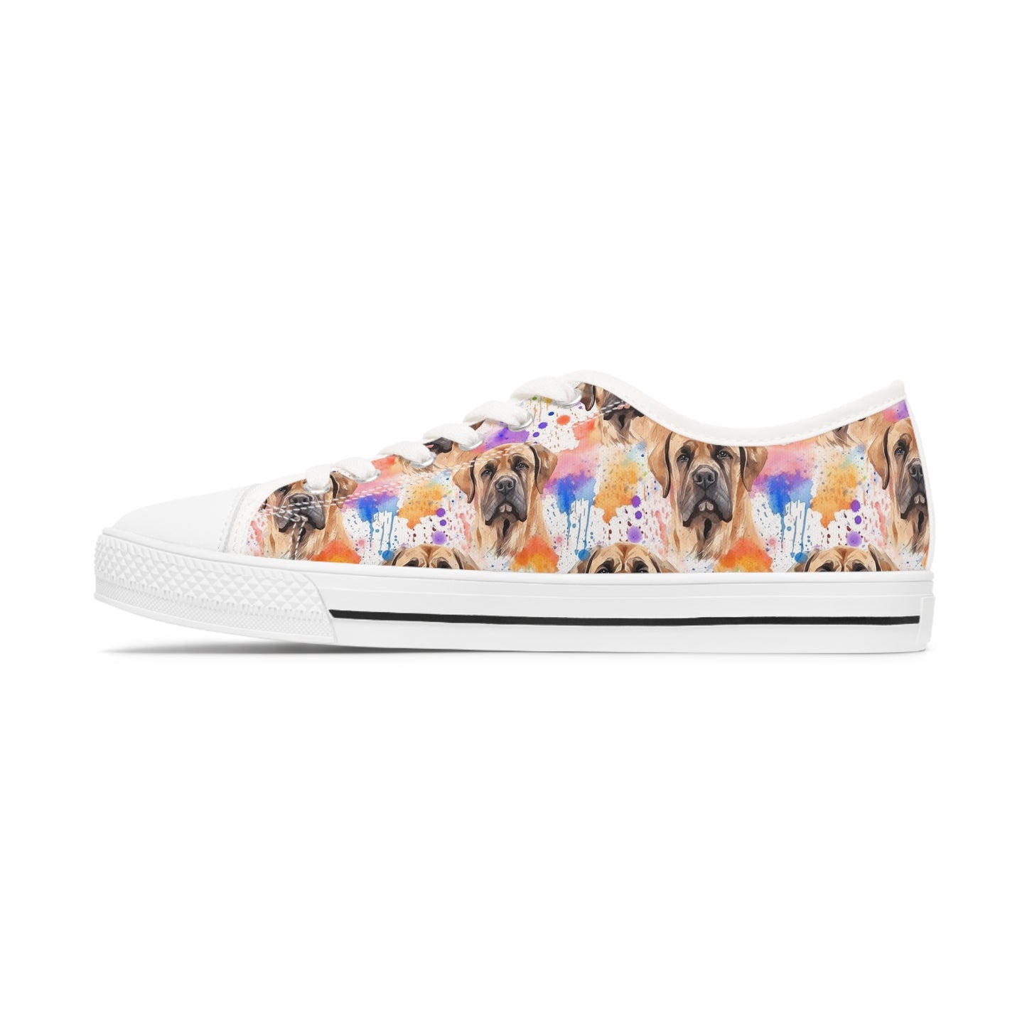 English Mastiff Splatter Women's Low Top Sneakers