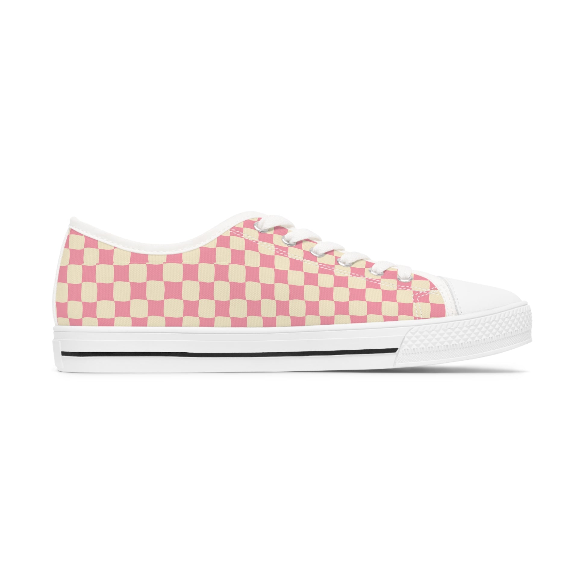 Pink check Women's Low Top Sneakers