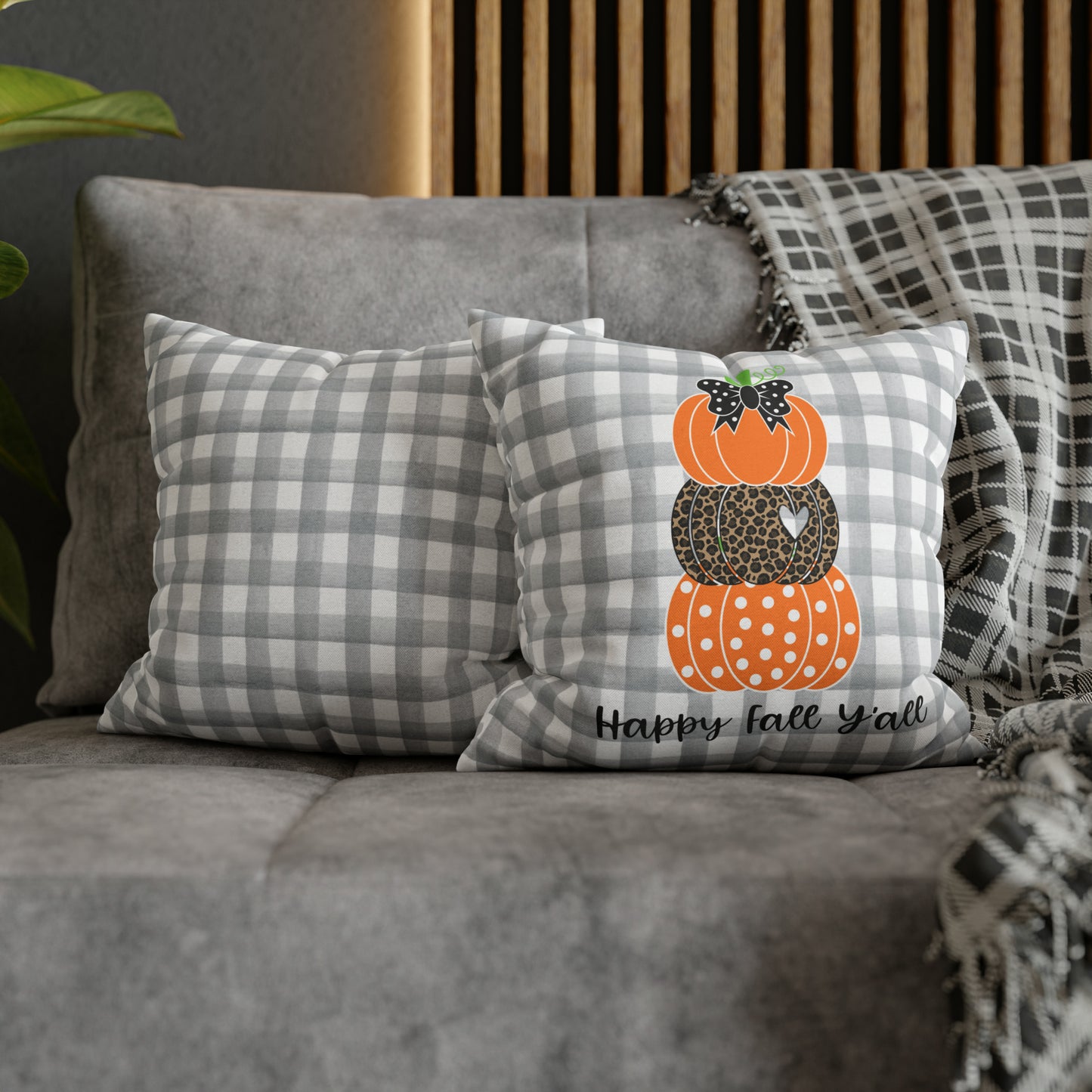 Fall Spun Polyester Square Pillow Case