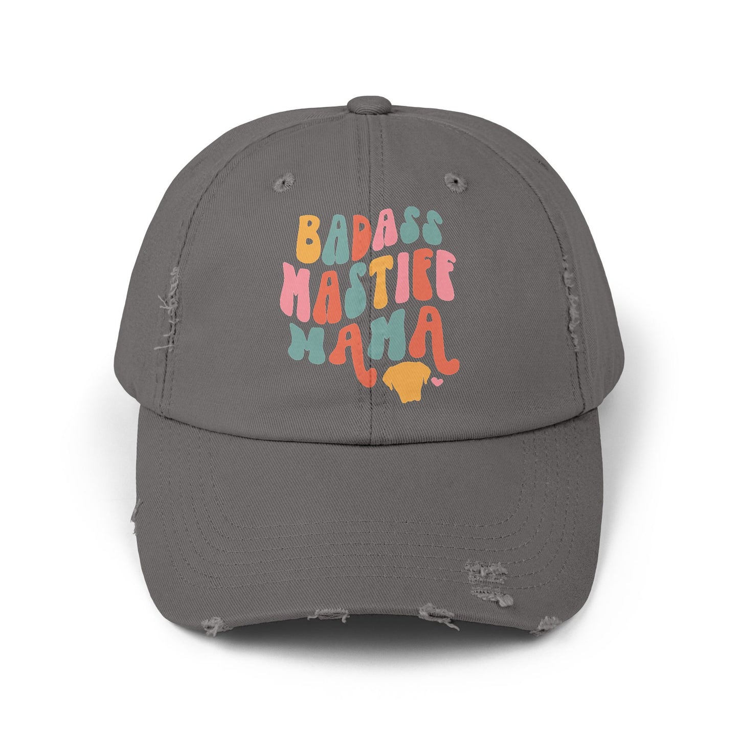 Badass Mastiff Mama Unisex Distressed Cap