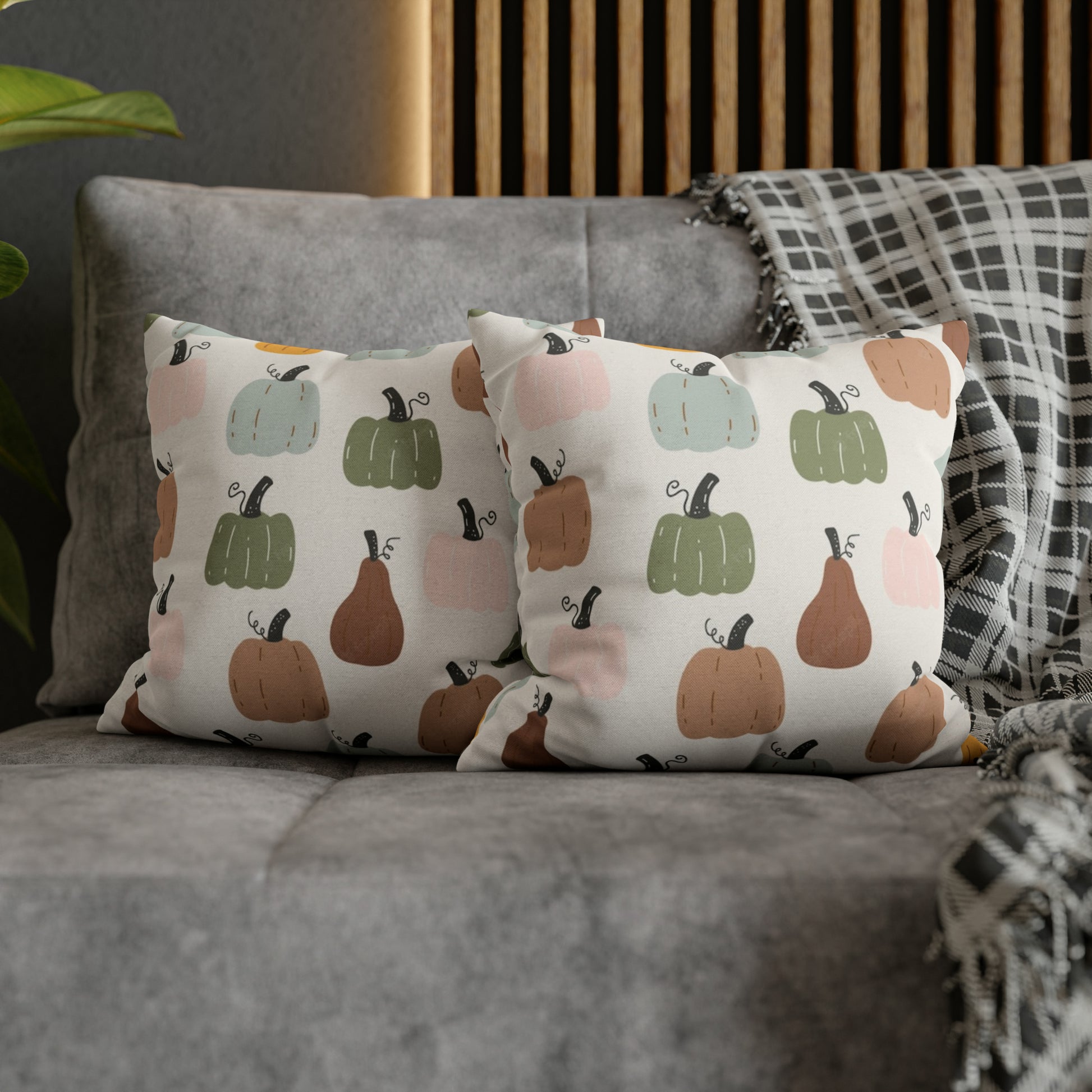 Fall Spun Polyester Square Pillow Case