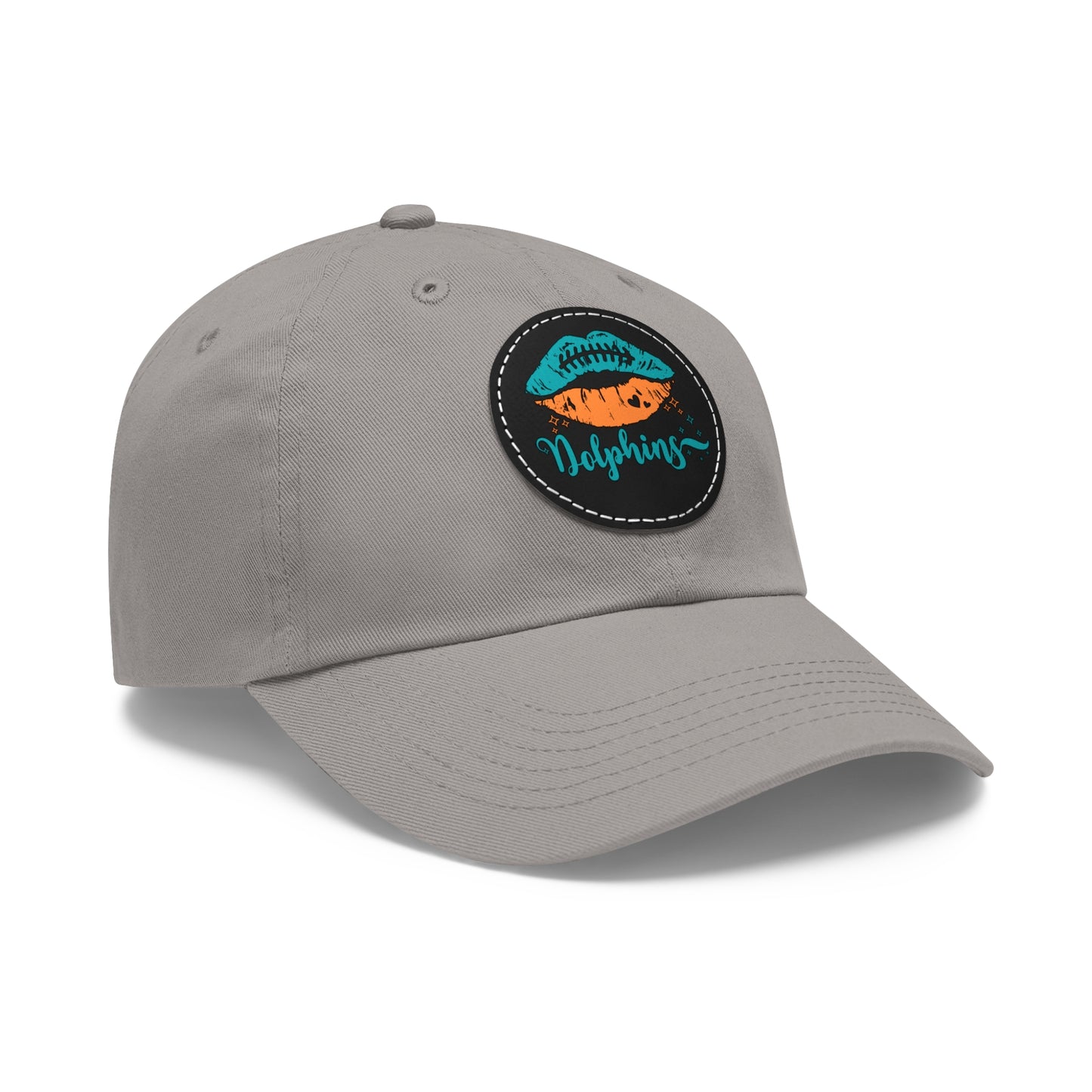 Miami Dolphin Hat with Leather Patch (Round)