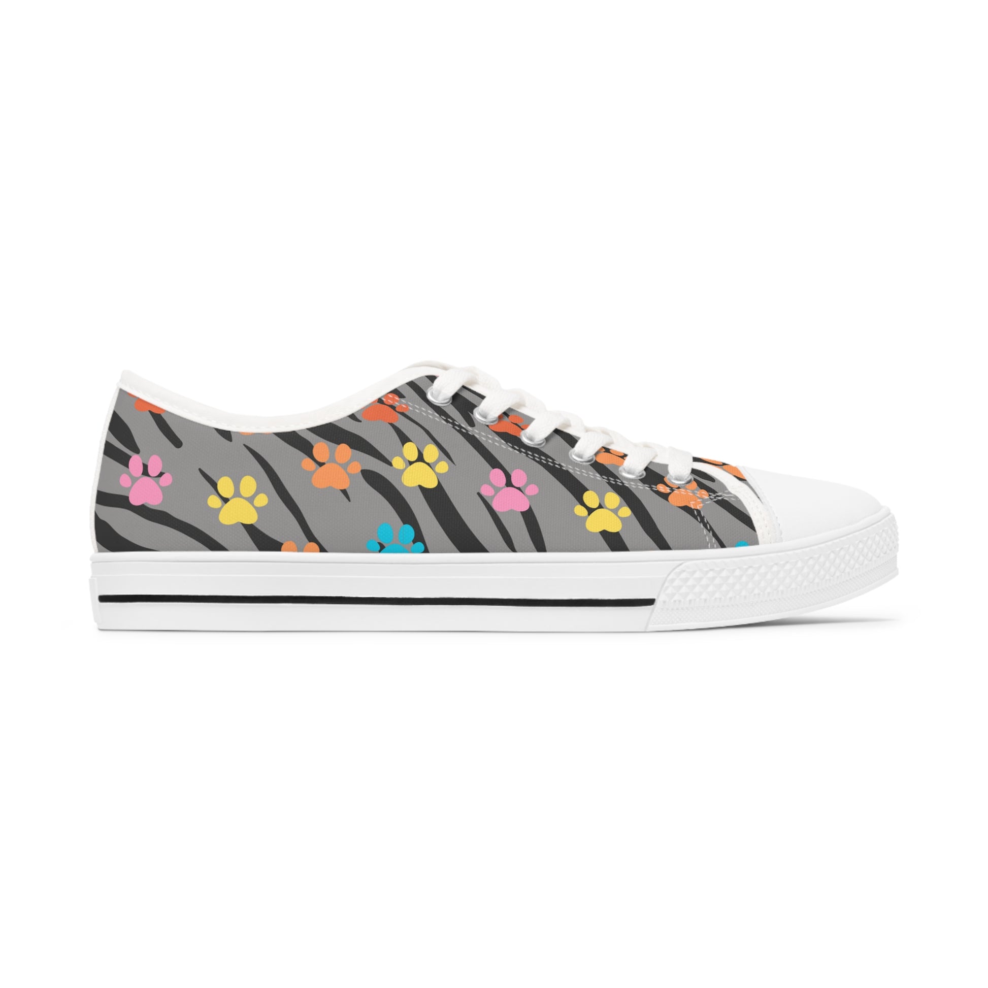 Zebra Paw Print Women's Low Top Sneakers