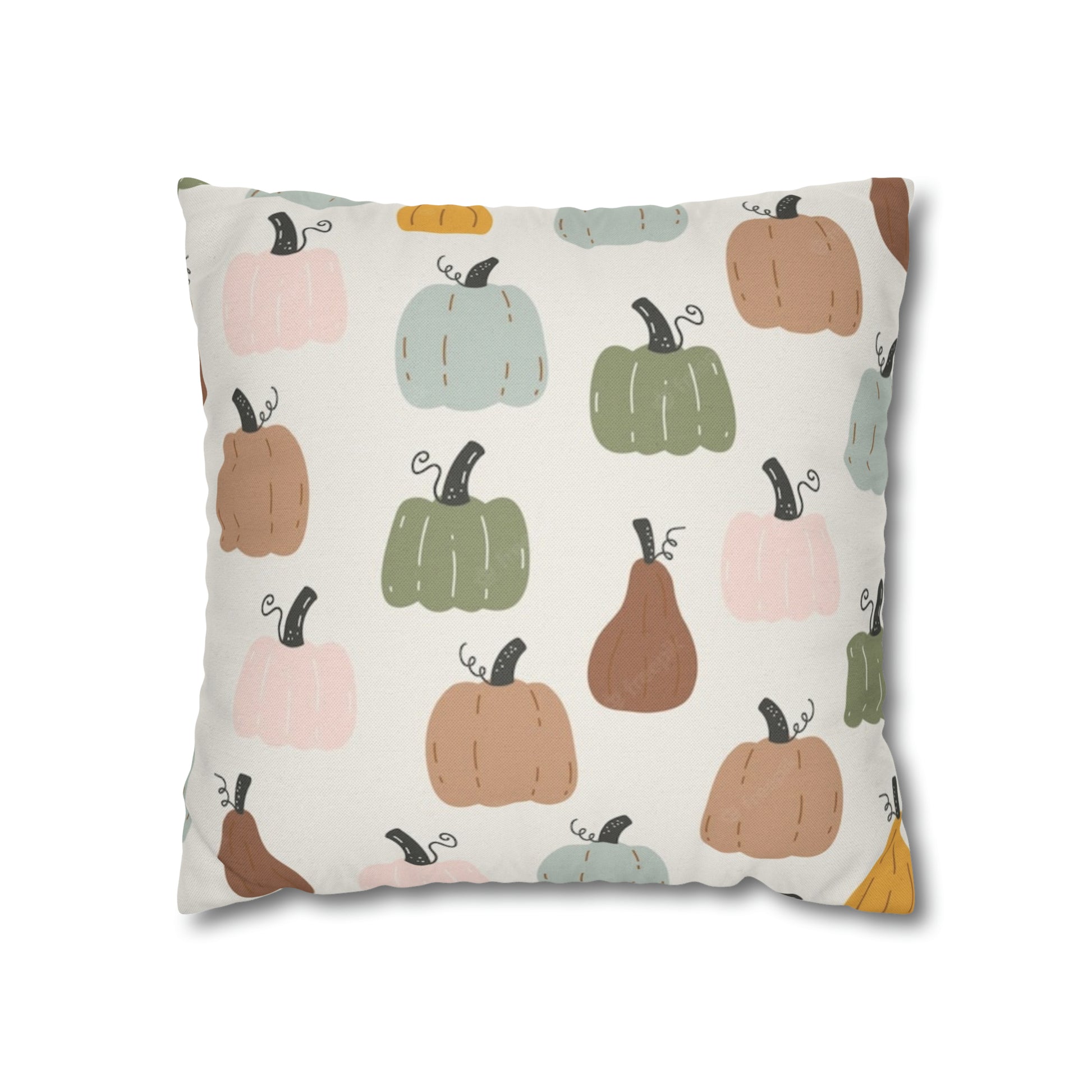 Fall Spun Polyester Square Pillow Case