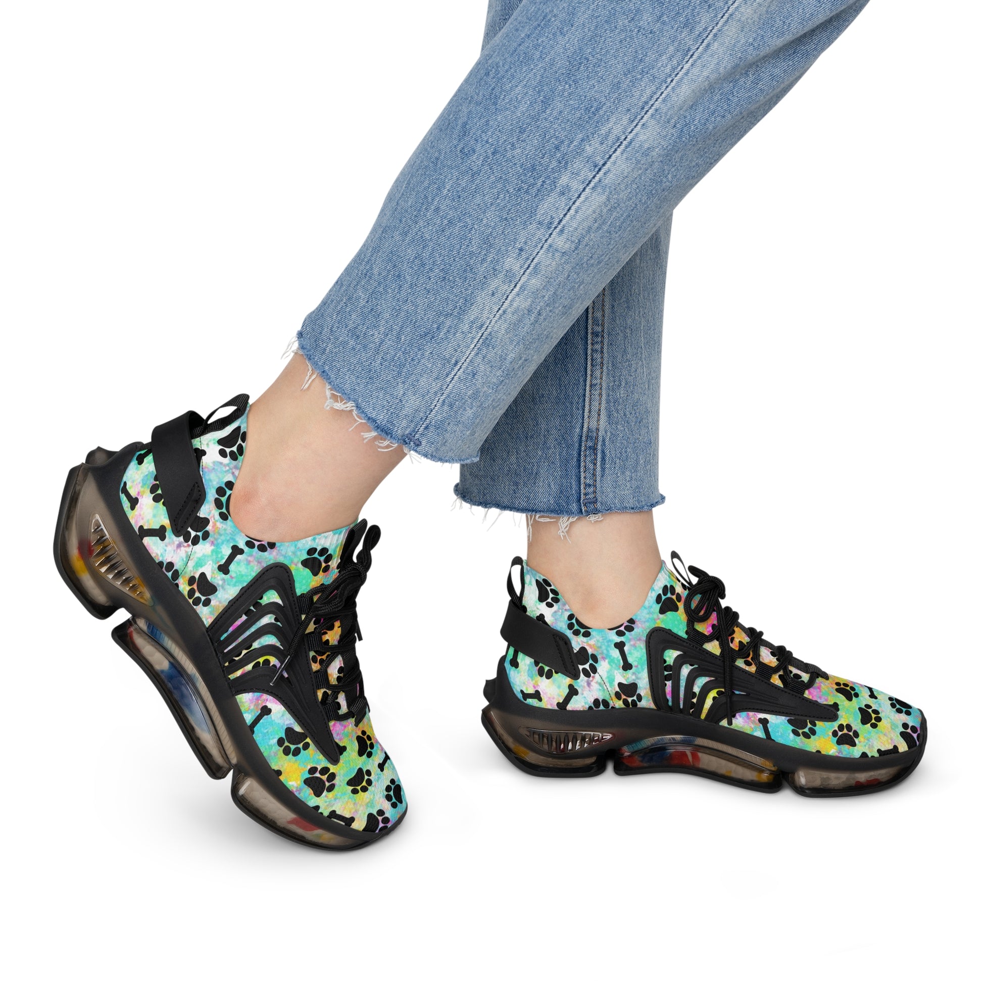 Rainbow Paw & Bones Women's Mesh Sneakers