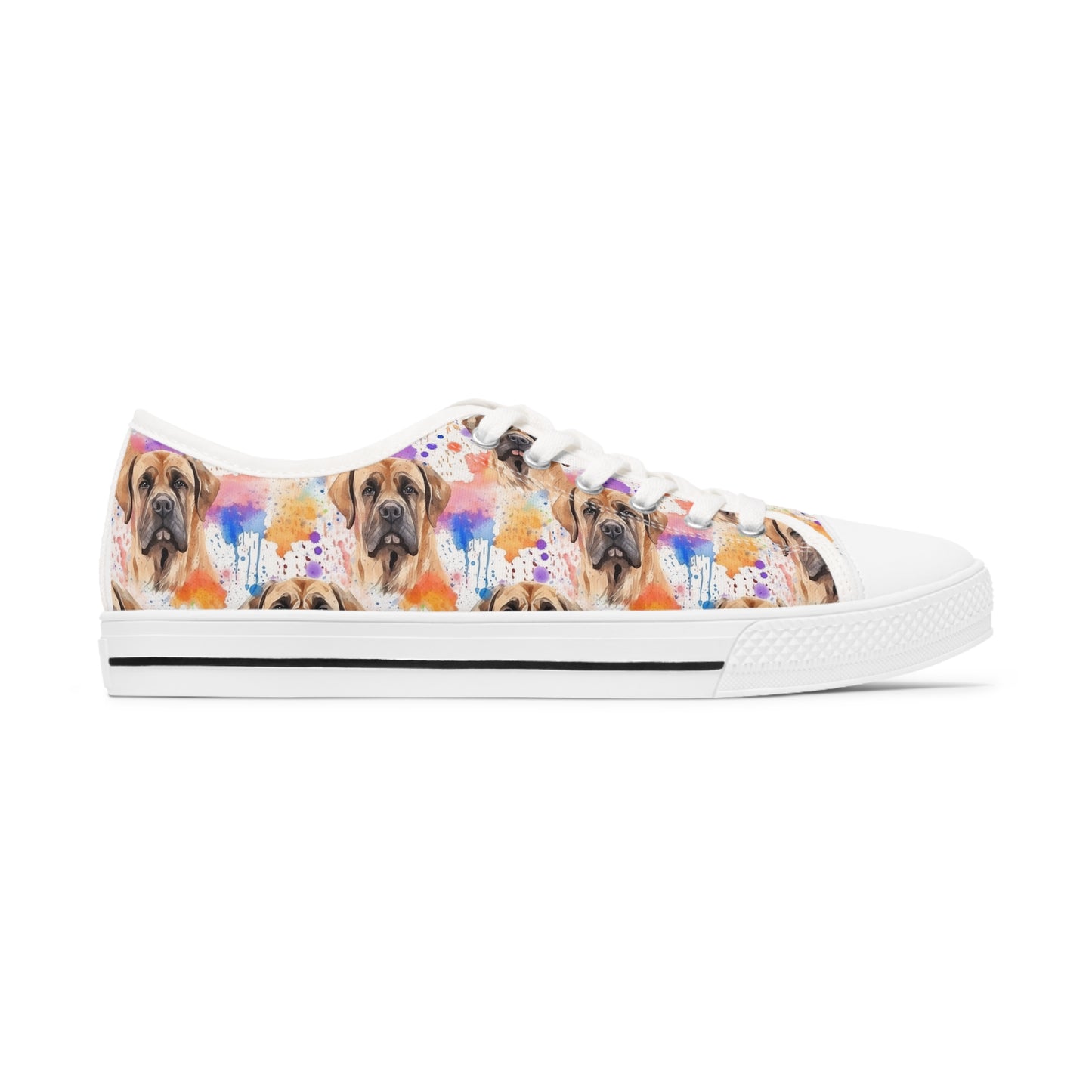 English Mastiff Splatter Women's Low Top Sneakers