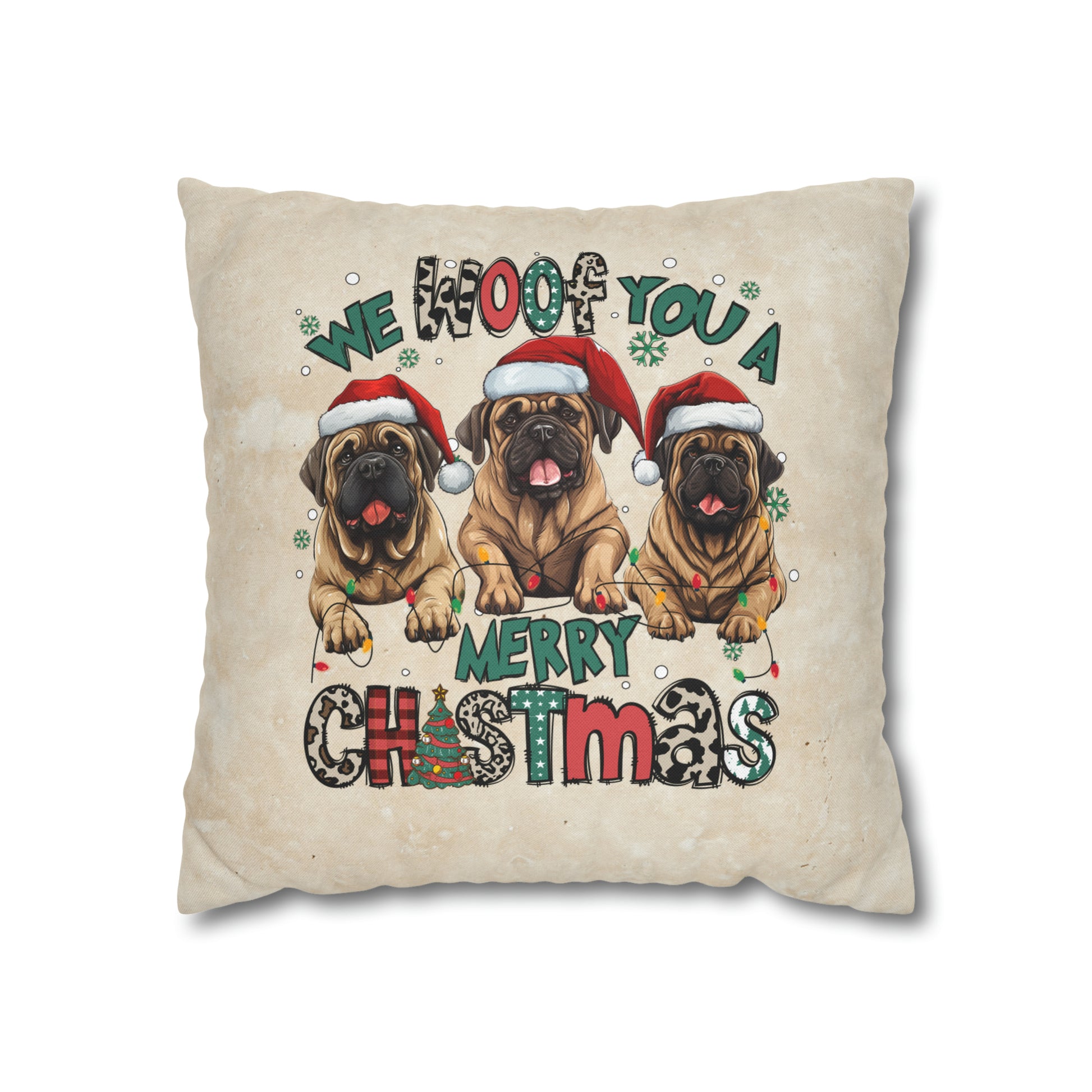 Mastiff We Woof You.....Spun Polyester Square Pillow Case