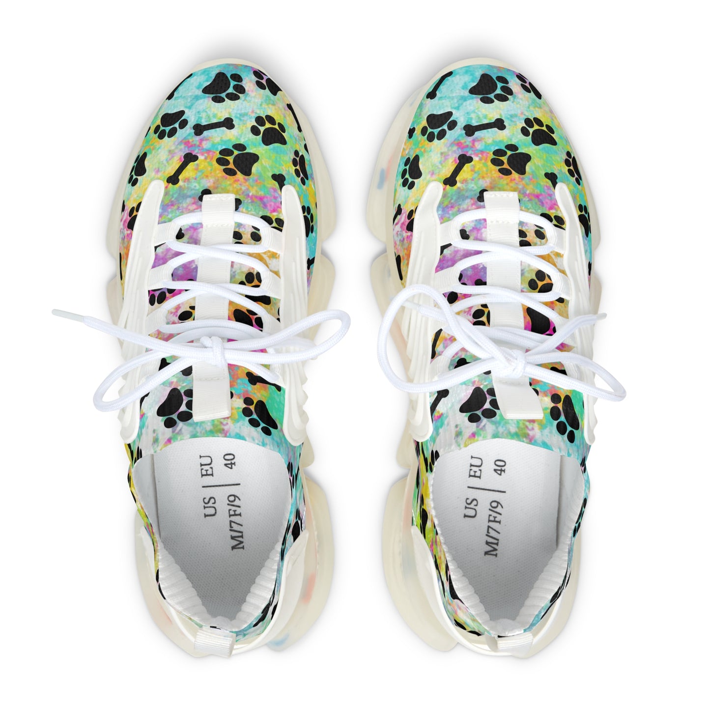 Rainbow Paw & Bones Women's Mesh Sneakers