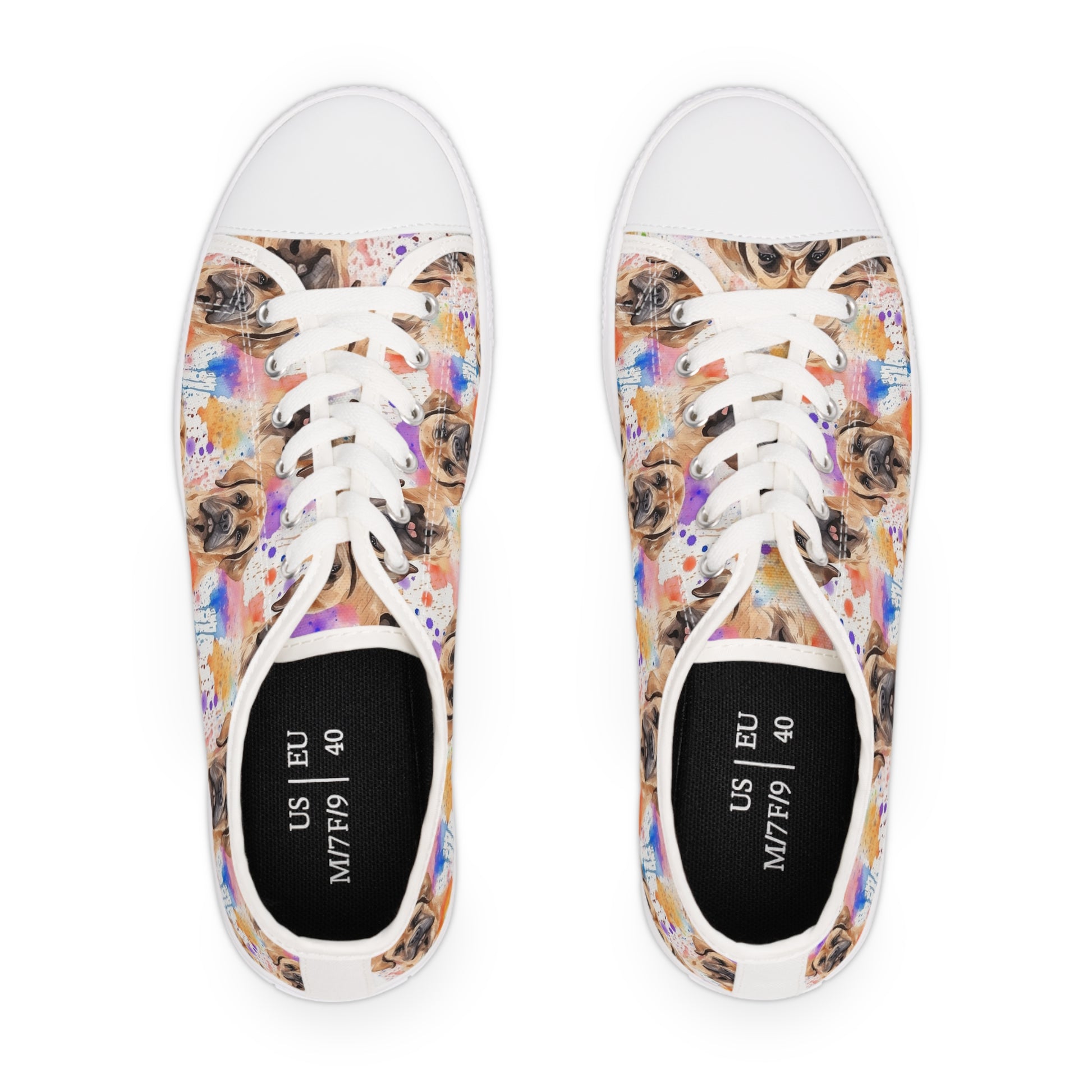 English Mastiff Splatter Women's Low Top Sneakers