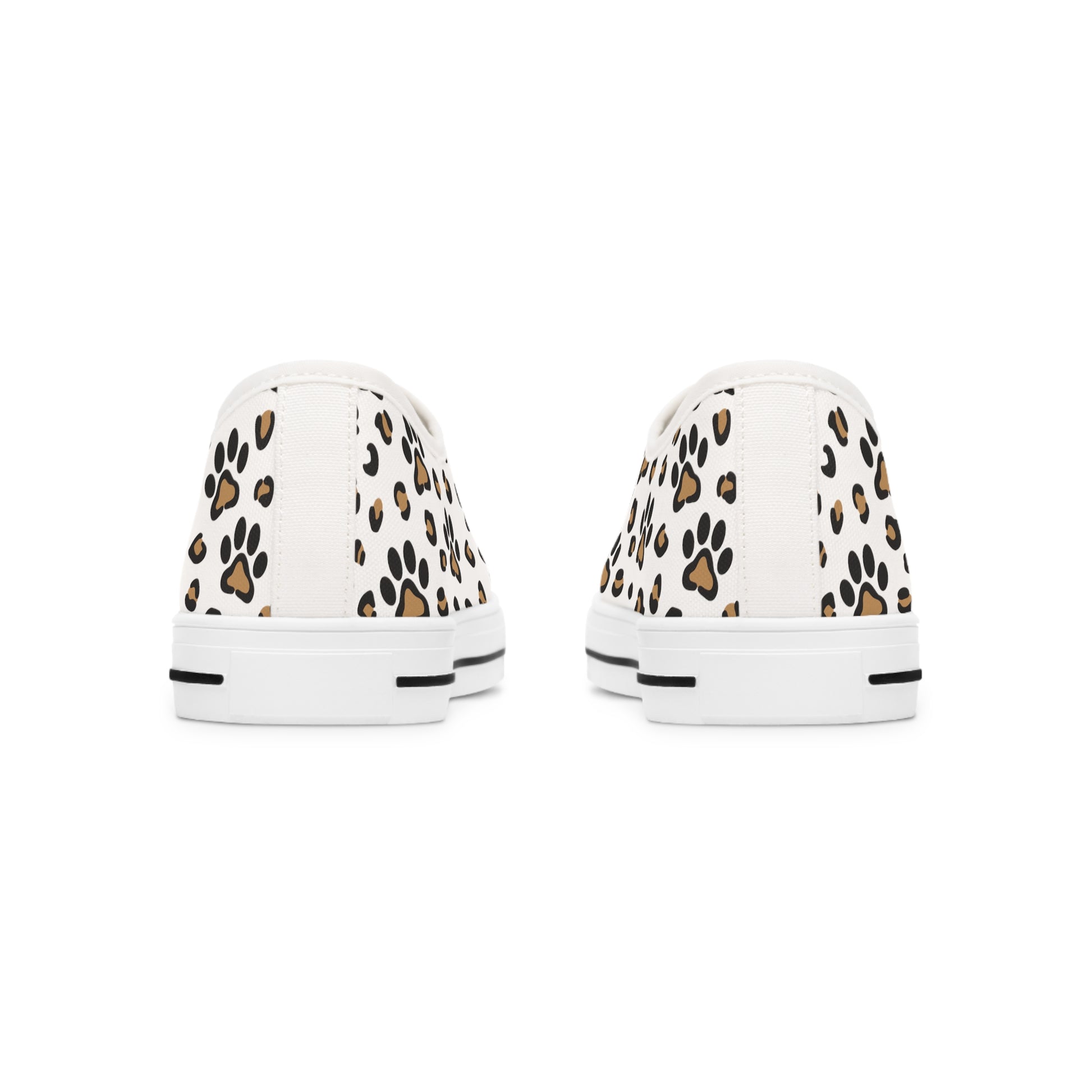 Leopard Paw Print Women's Low Top Sneakers