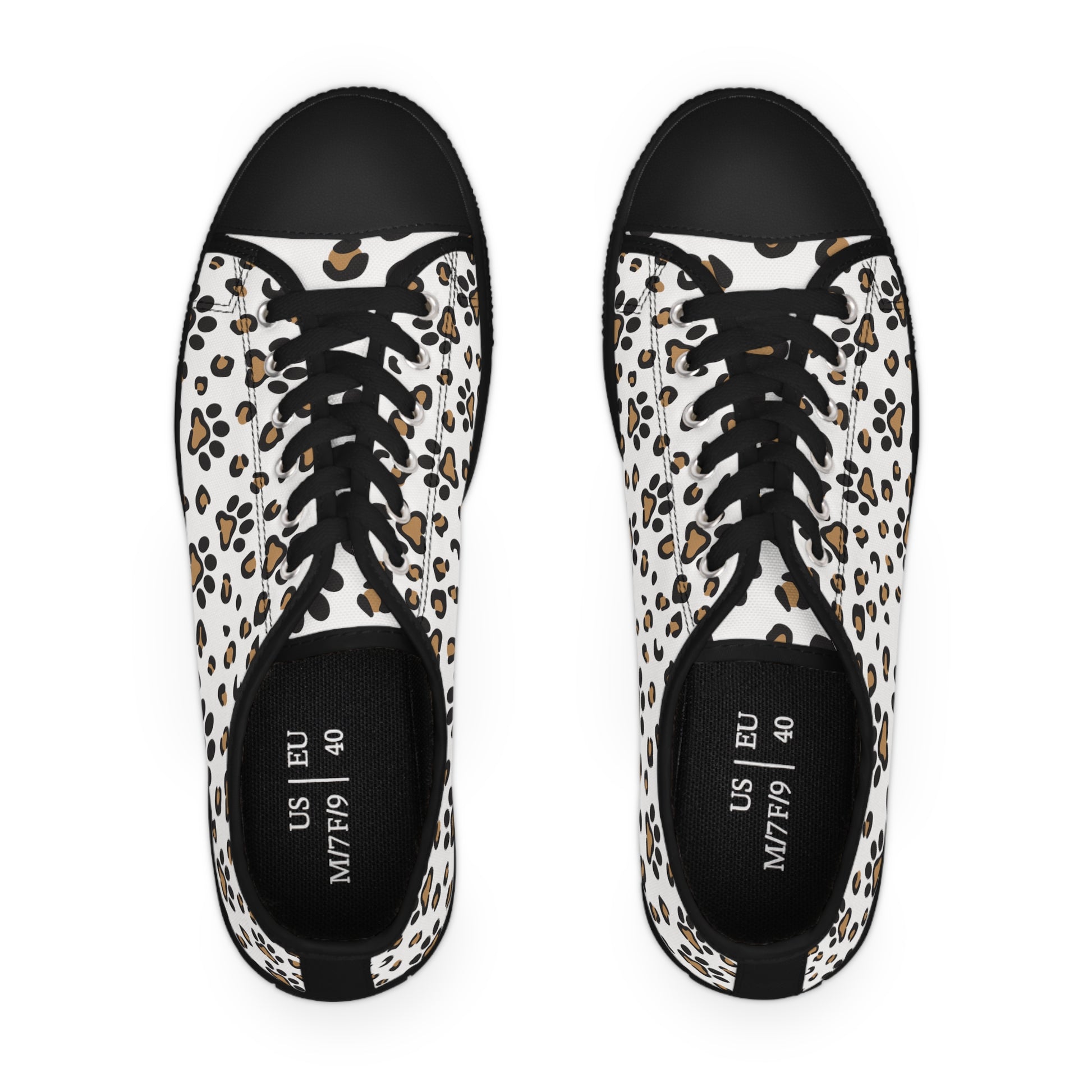 Leopard Paw Print Women's Low Top Sneakers