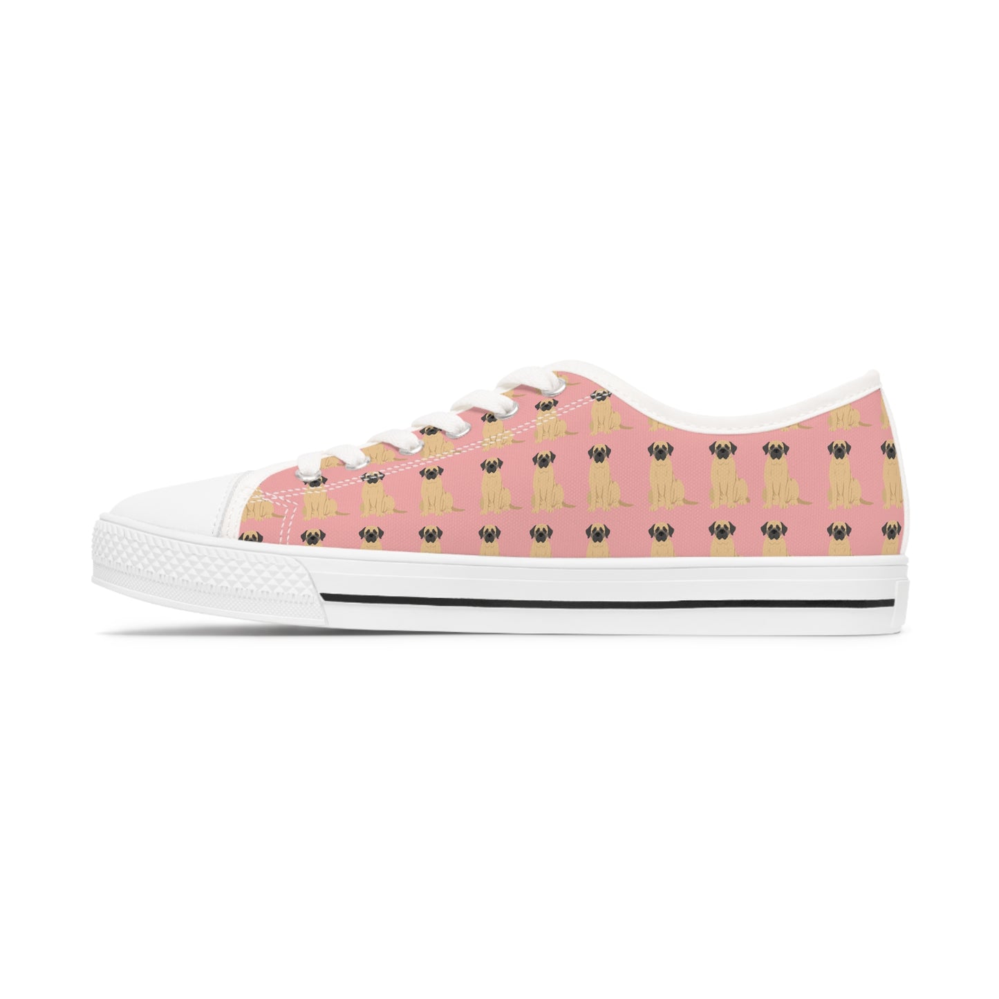 Pink English Mastiff Women's Low Top Sneakers