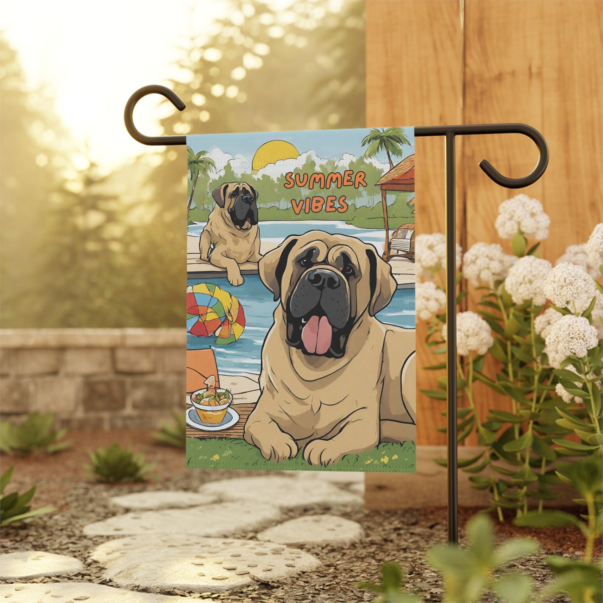 Mastiff Summer Vibes Garden Flag #1