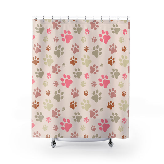 Paw Print Shower Curtain 71" × 74"