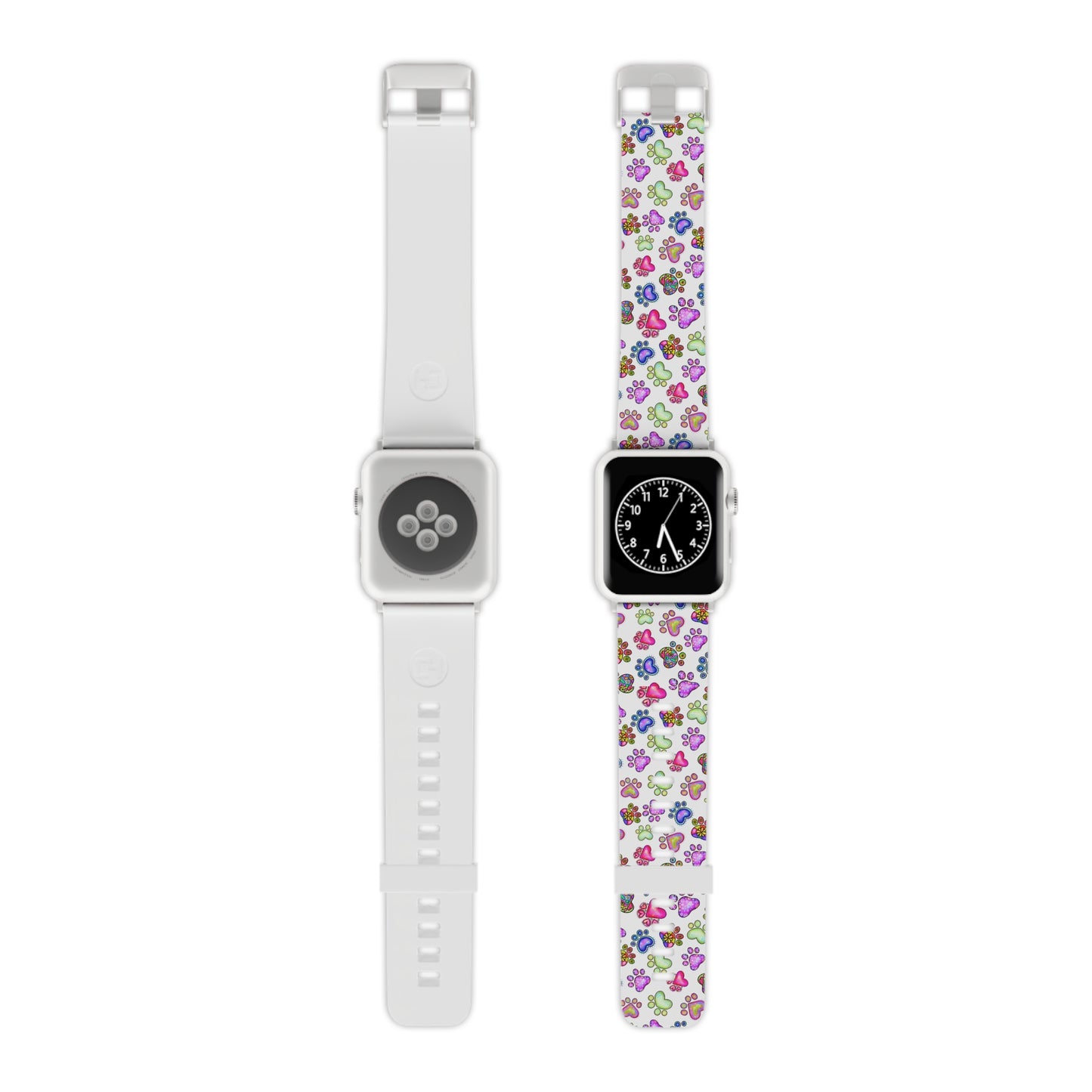 Paw Print Watch Band for Apple Watch 7.5'' × 0.75'' / 42 - 44 mm Silver