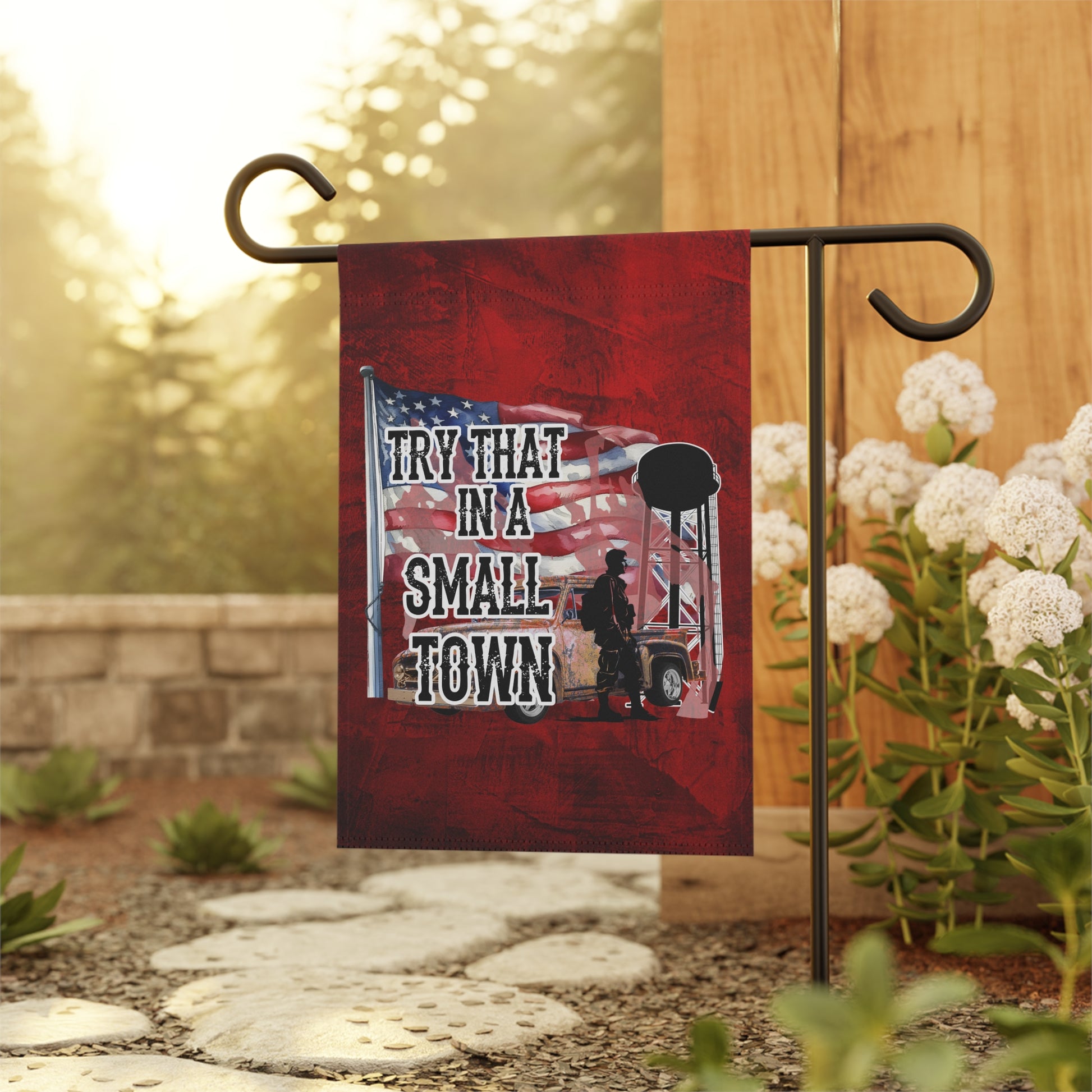 Try it in a small town Garden & House Banner