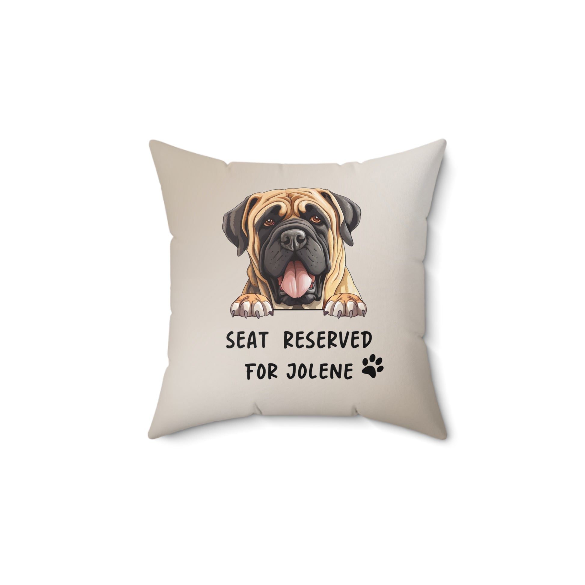 English Mastiff Spun Polyester Square Pillow 14" × 14"