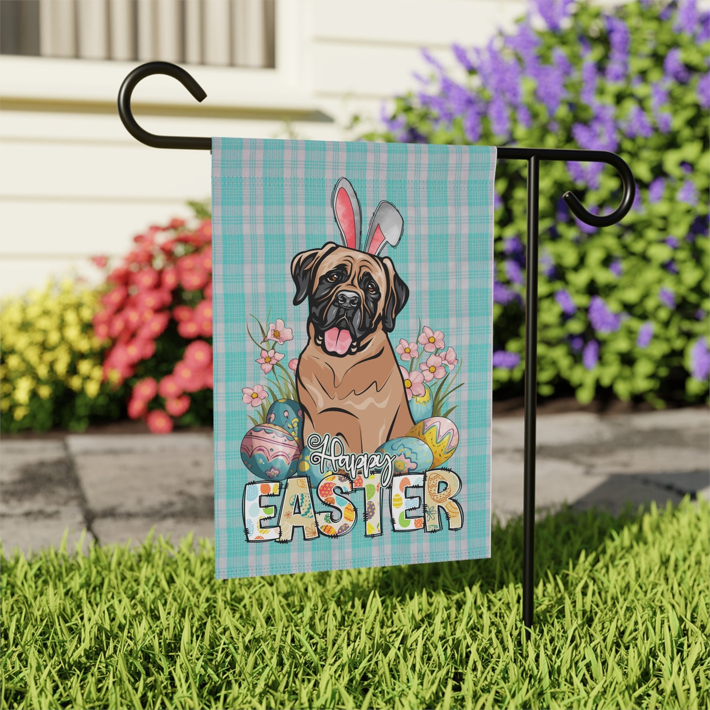 Mastiff Happy Easter GardenFlag 12'' × 18''