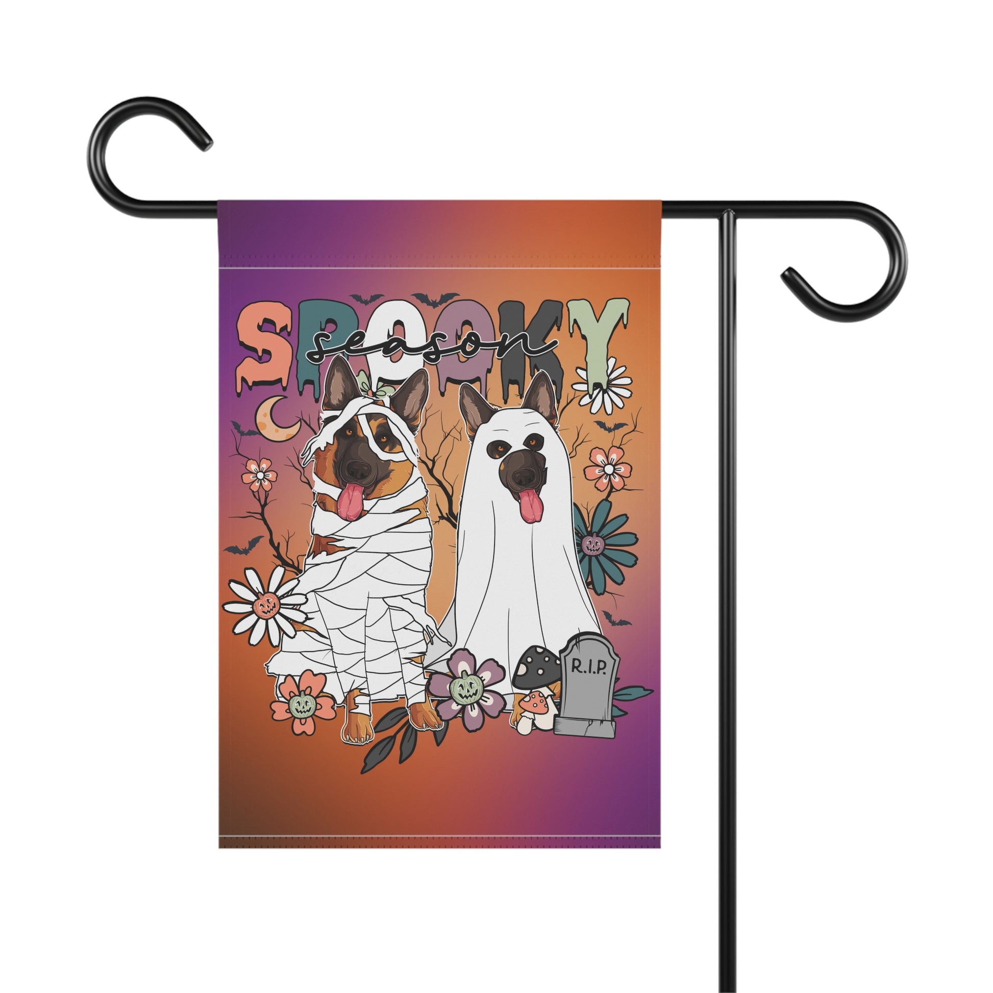 Halloween German Shepard Garden Flag