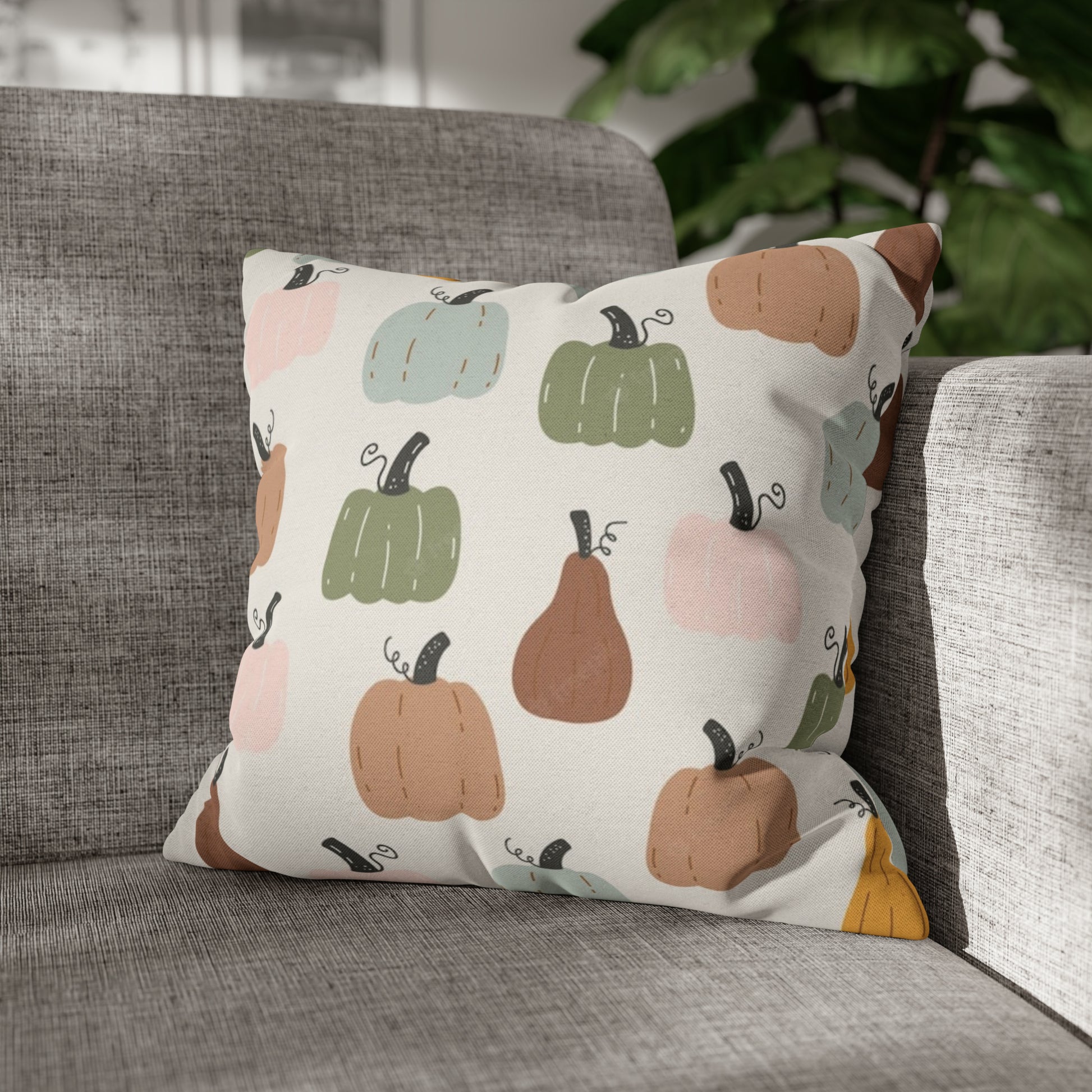 Fall Spun Polyester Square Pillow Case 16" × 16"