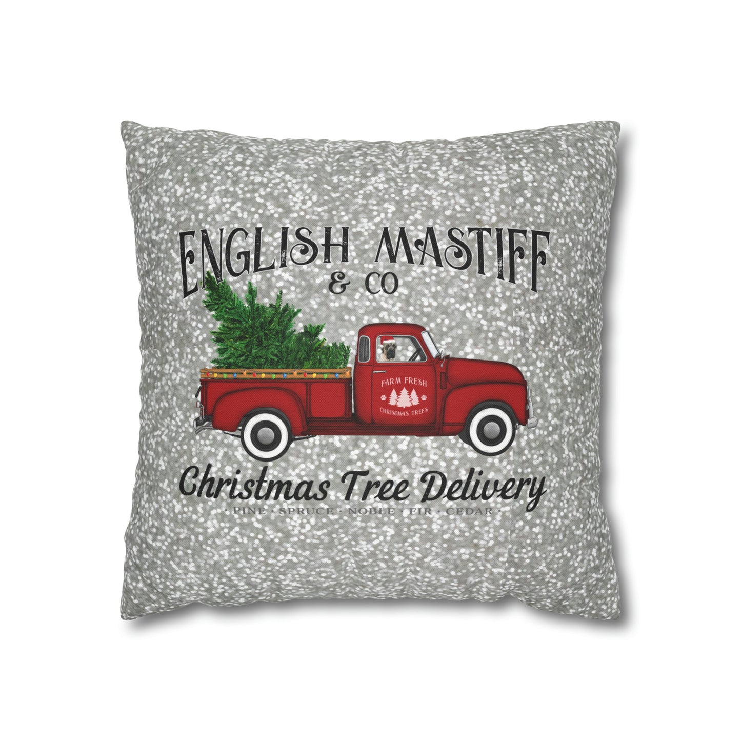 English Mastiff Tree Delivery Spun Polyester Square Pillow Case 16" × 16"