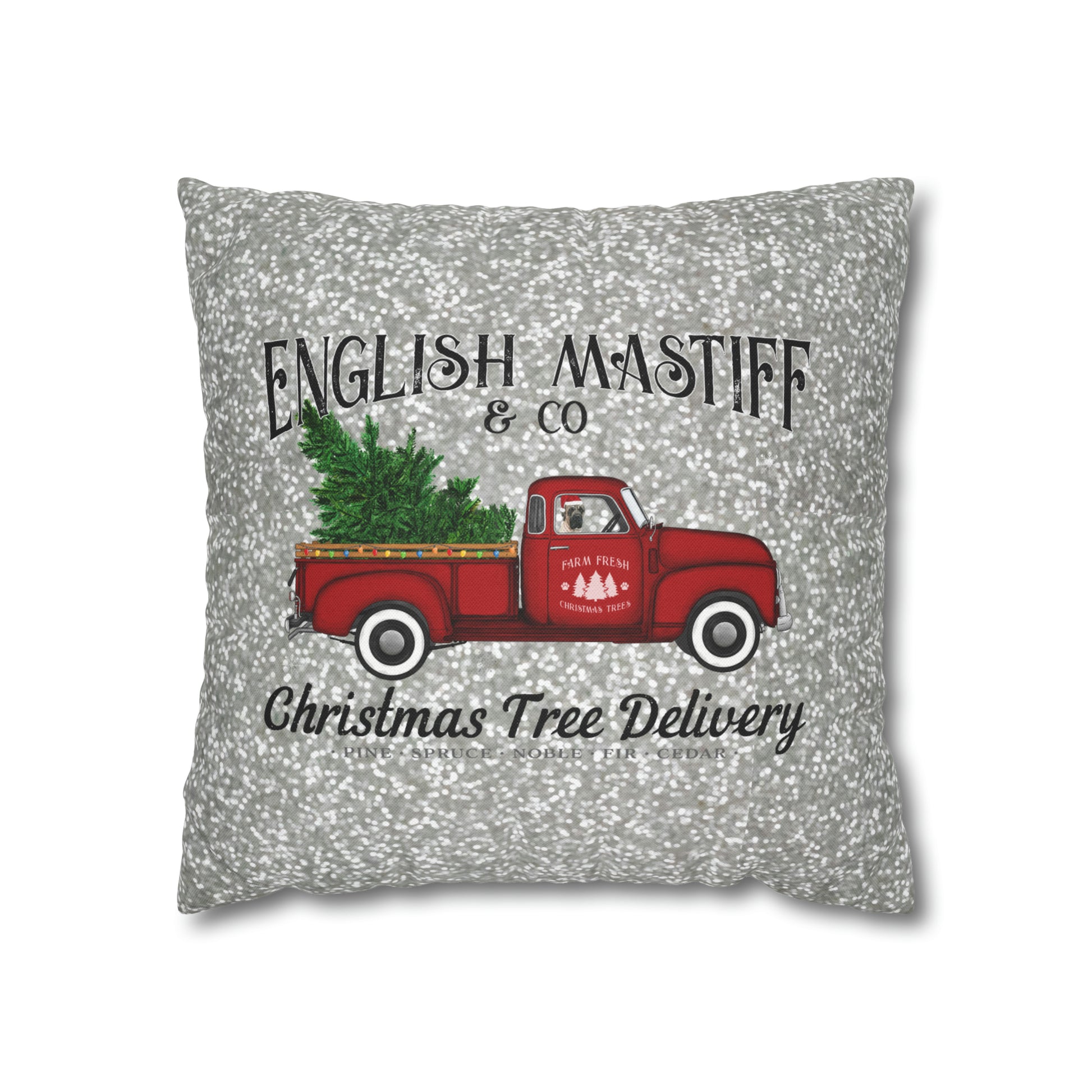 English Mastiff Tree Delivery Spun Polyester Square Pillow Case 16" × 16"