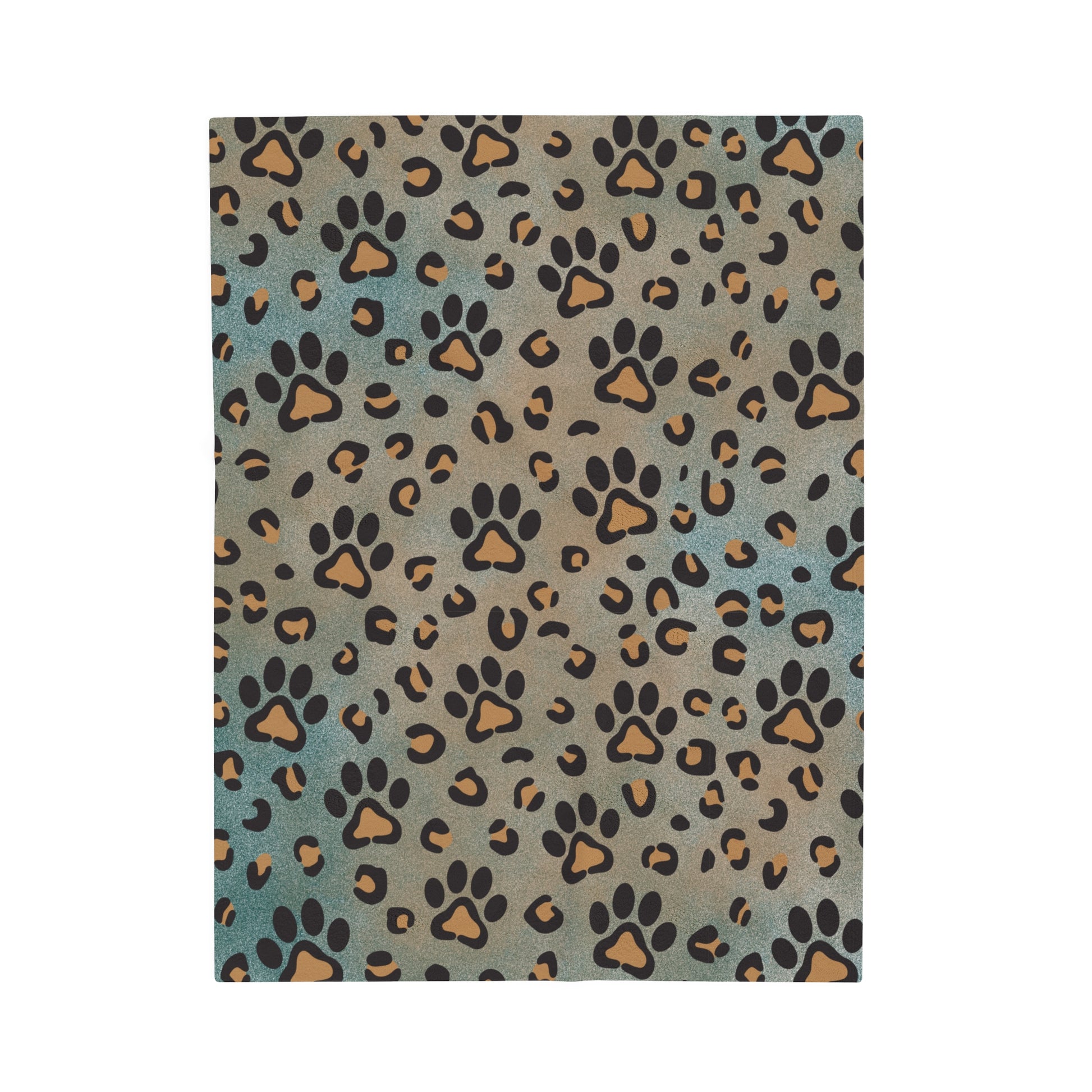 Leopard Paw Print Velveteen Plush Blanket *2