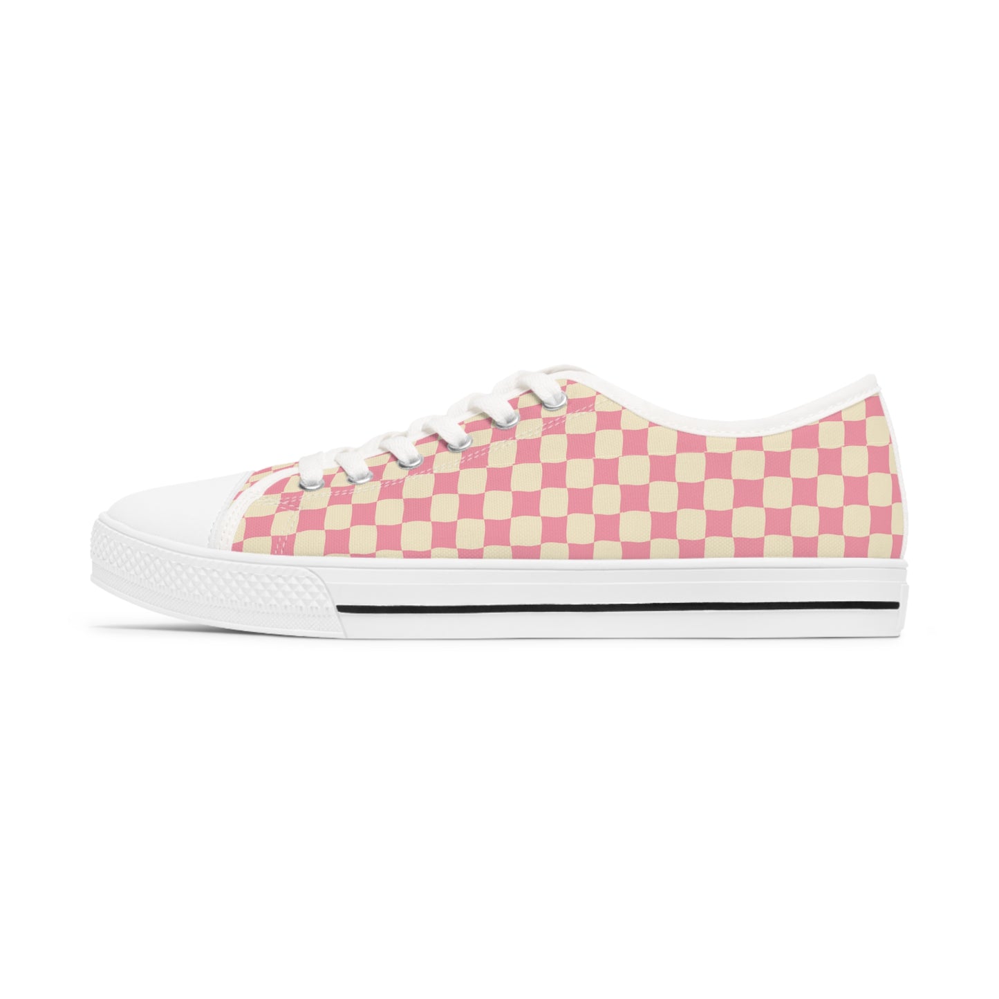 Pink check Women's Low Top Sneakers