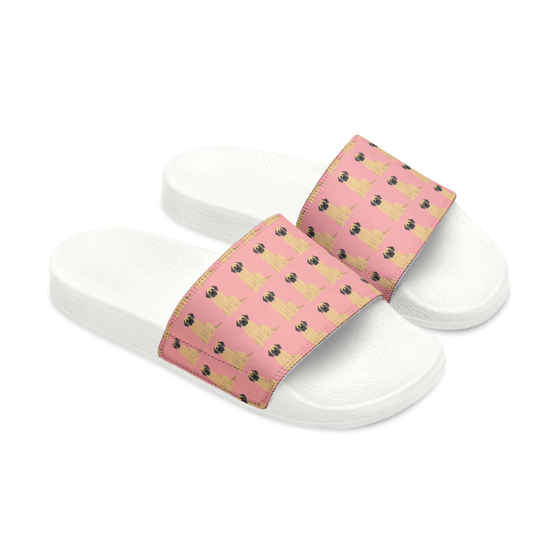 English Mastiff Pink Women's PU Slide Sandals