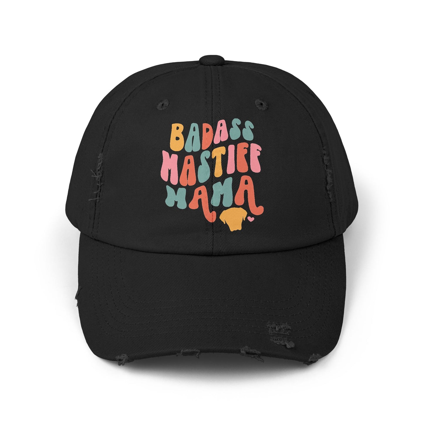 Badass Mastiff Mama Unisex Distressed Cap