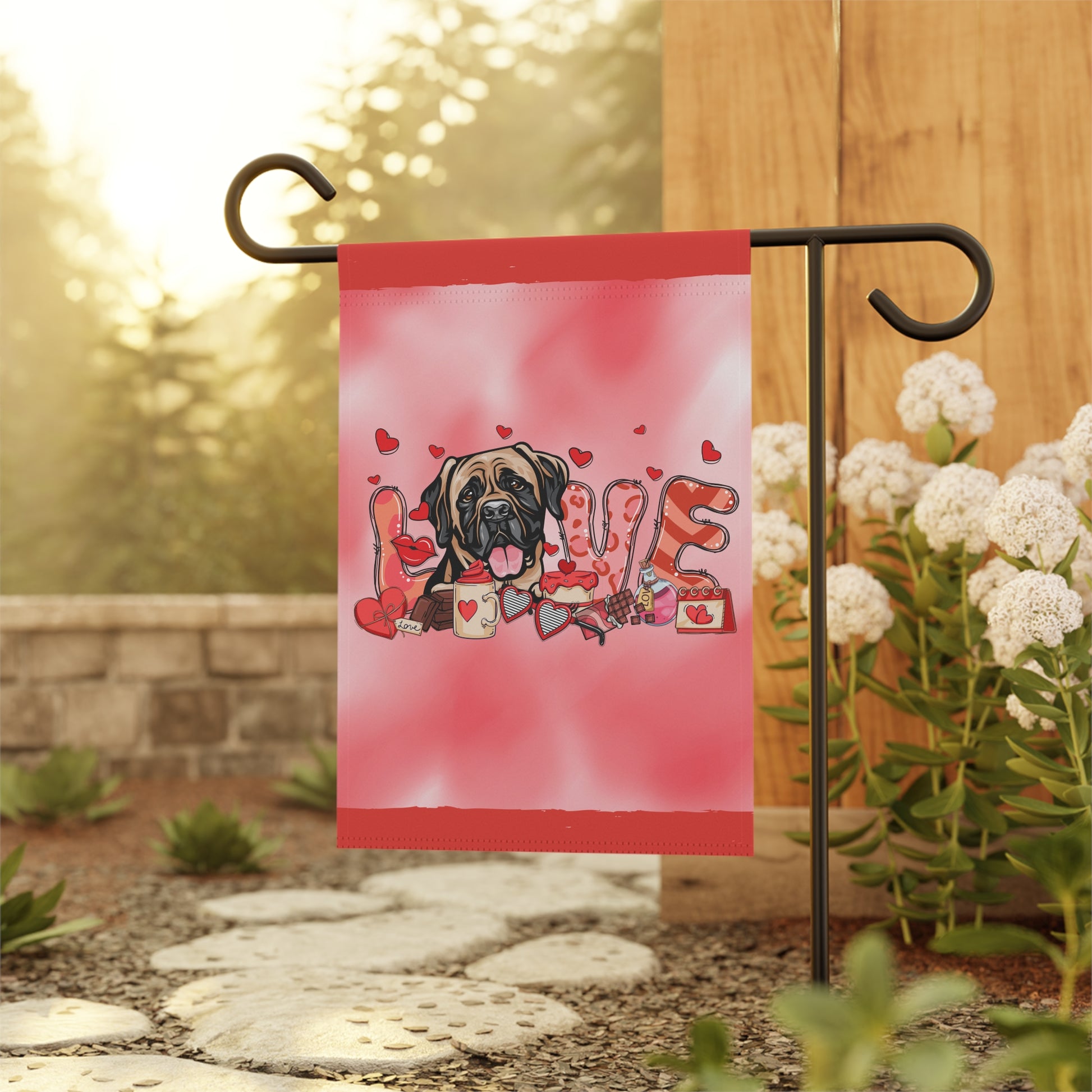 Love Mastiff Garden Flag