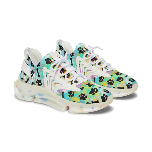 Rainbow Paw & Bones Women's Mesh Sneakers White sole