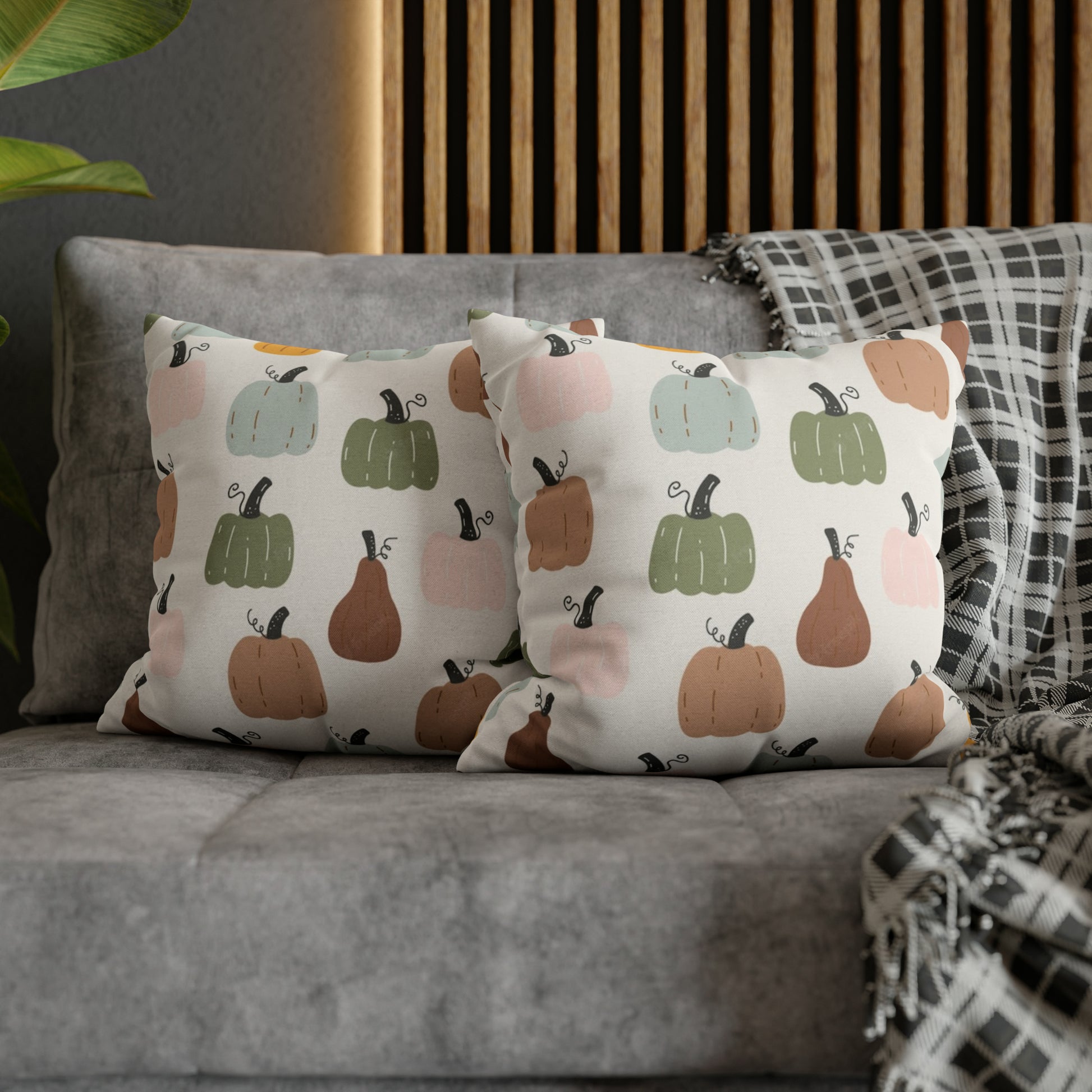 Fall Spun Polyester Square Pillow Case