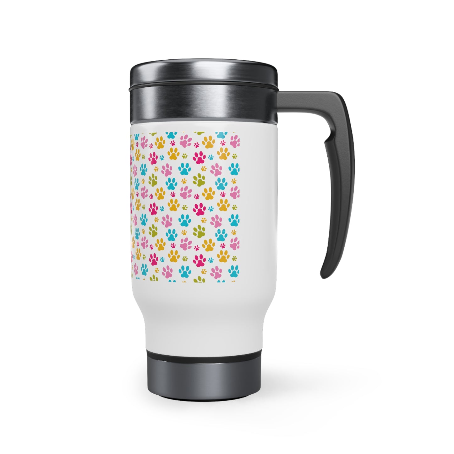 Paw Prints Stainless Steel Travel Mug with Handle, 14oz