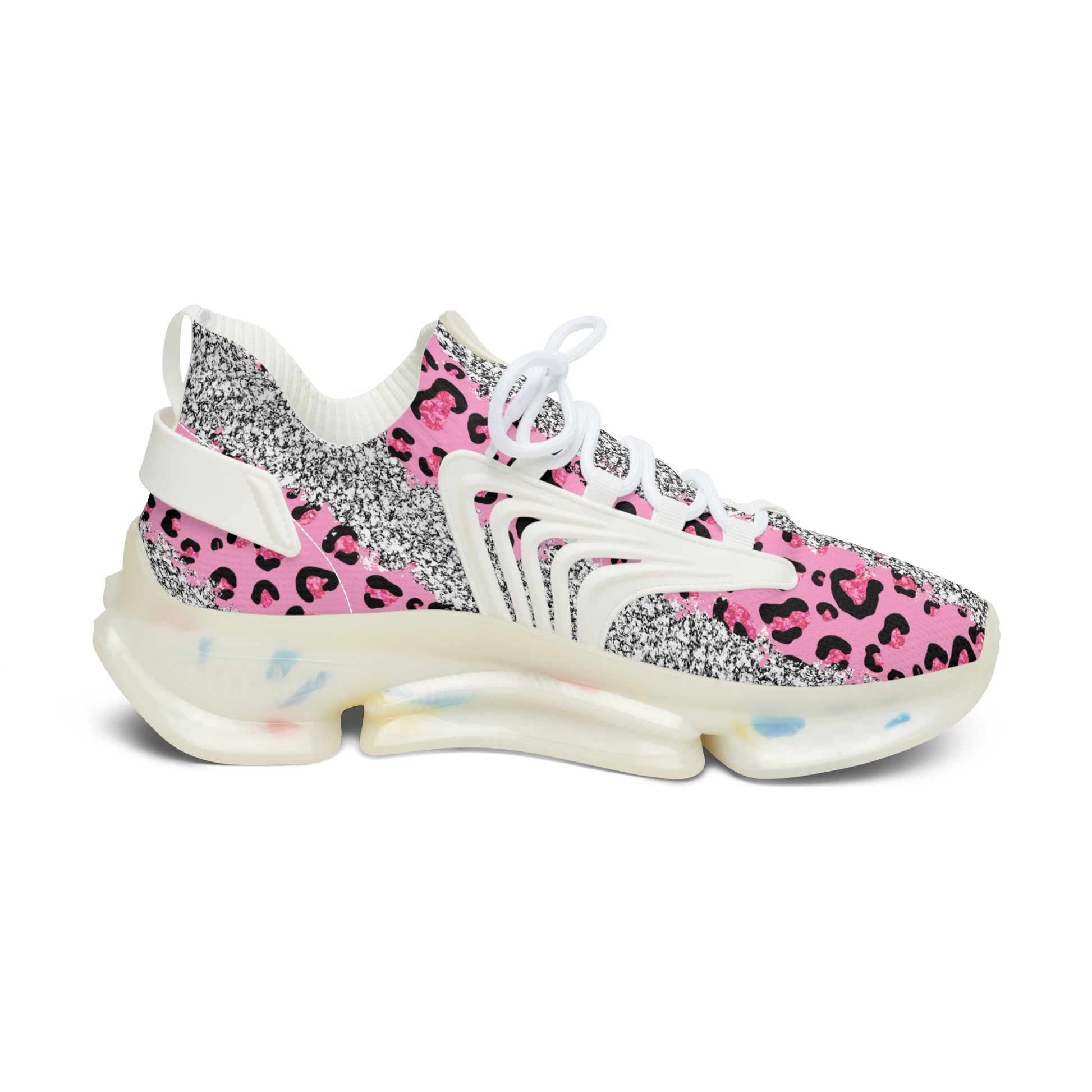 Pink Leopard Women's Mesh Sneakers