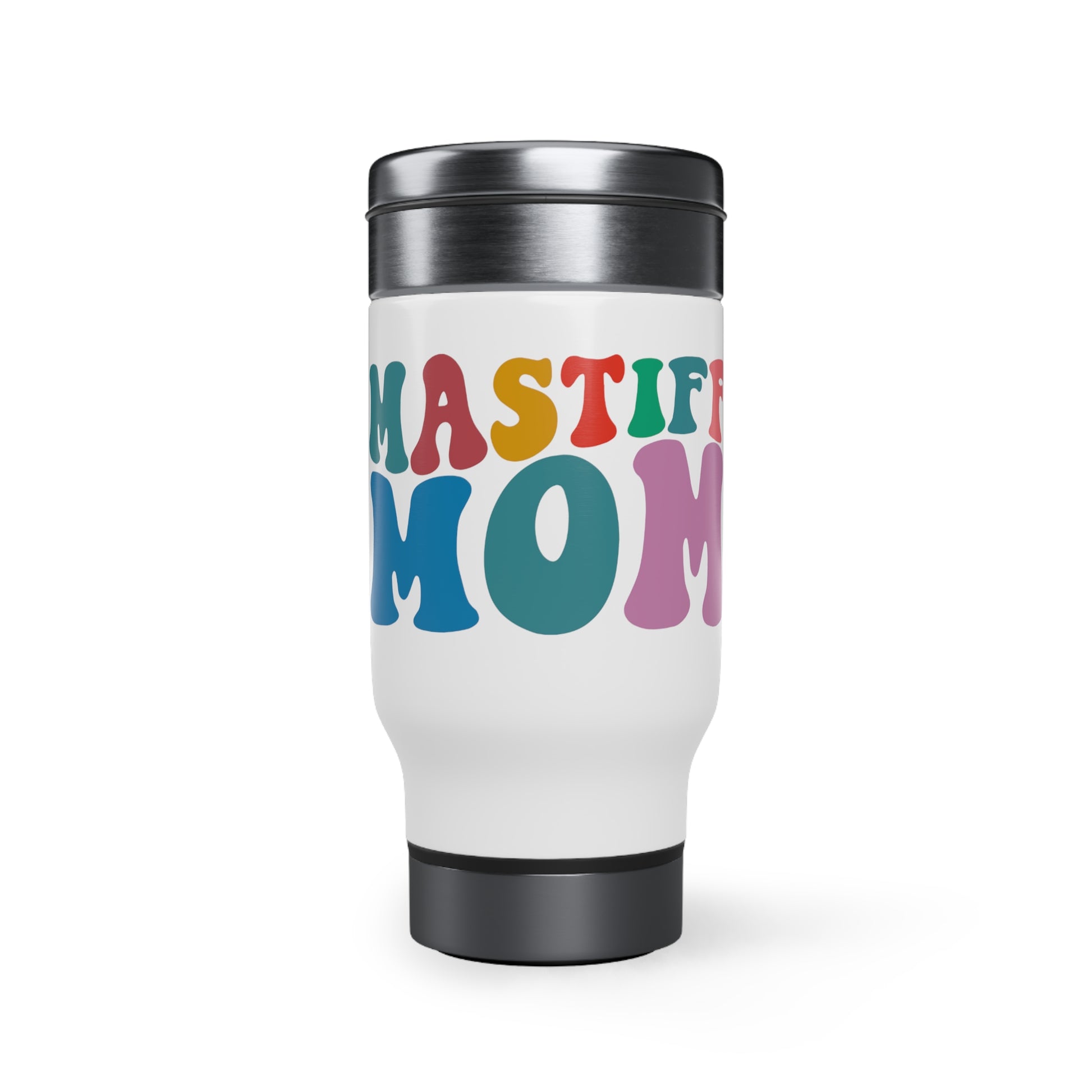 Mastiff Mom Stainless Steel Travel Mug with Handle, 14oz 14oz