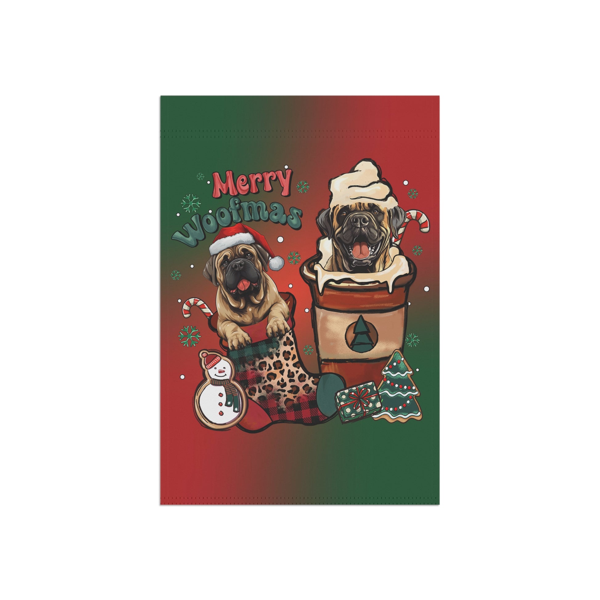 Merry Woofmas Mastiff Garden & House Banner