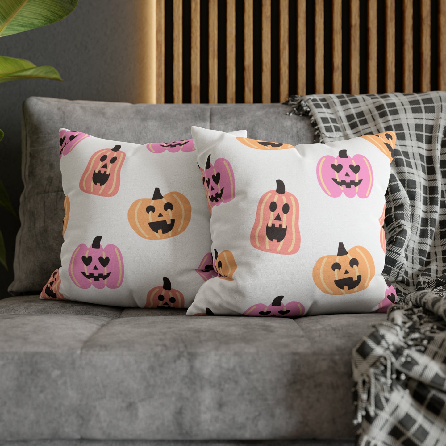 Pumpkin Spun Polyester Square Pillow Case