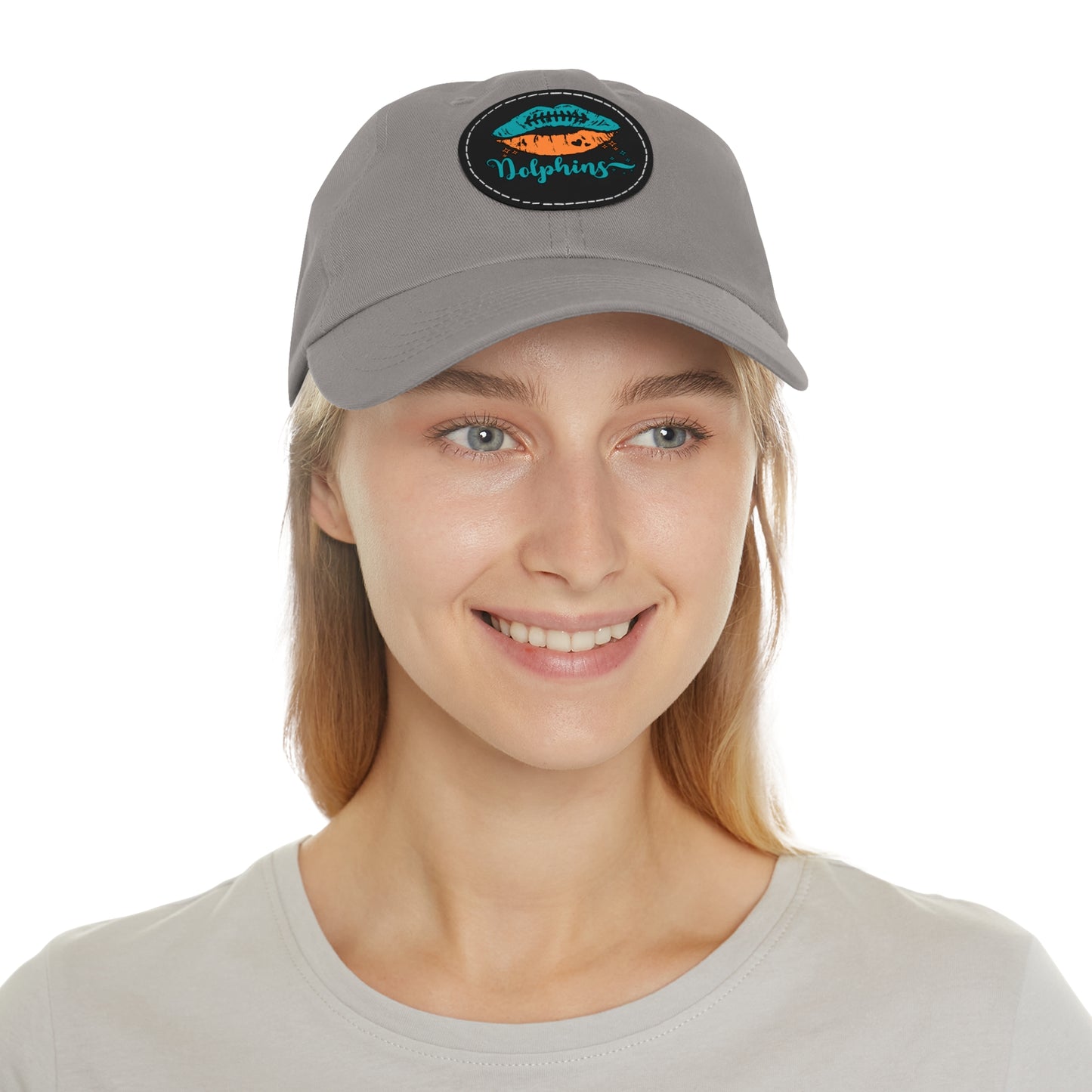 Miami Dolphin Hat with Leather Patch (Round)