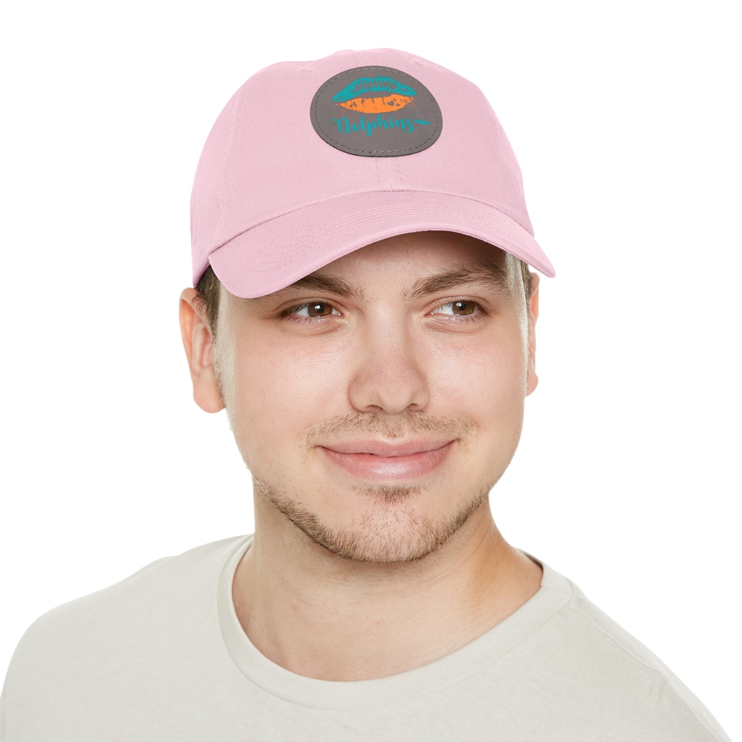 Miami Dolphin Hat with Leather Patch (Round)